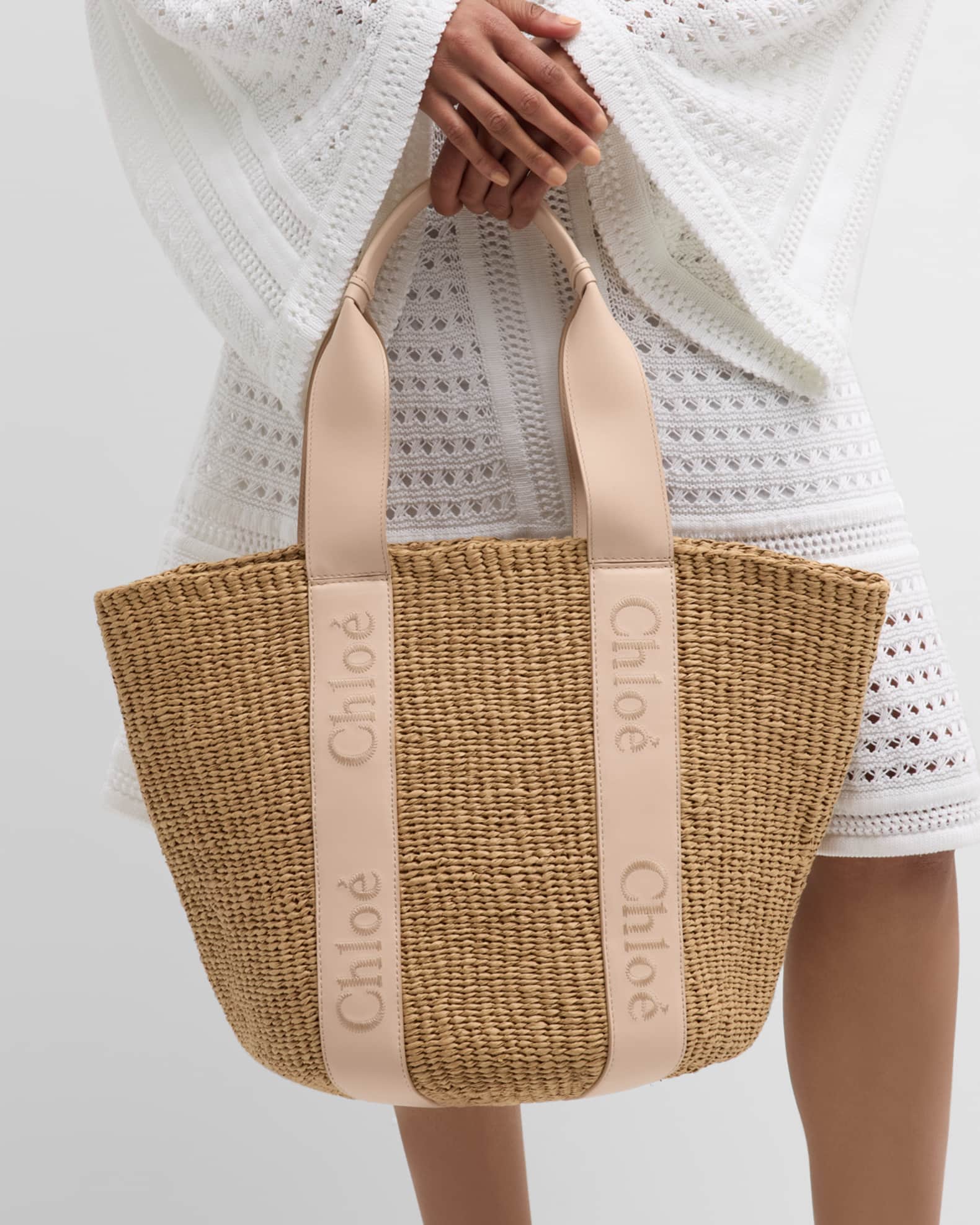 Chloe x Mifuko Logo Basket Tote Bag | Neiman Marcus