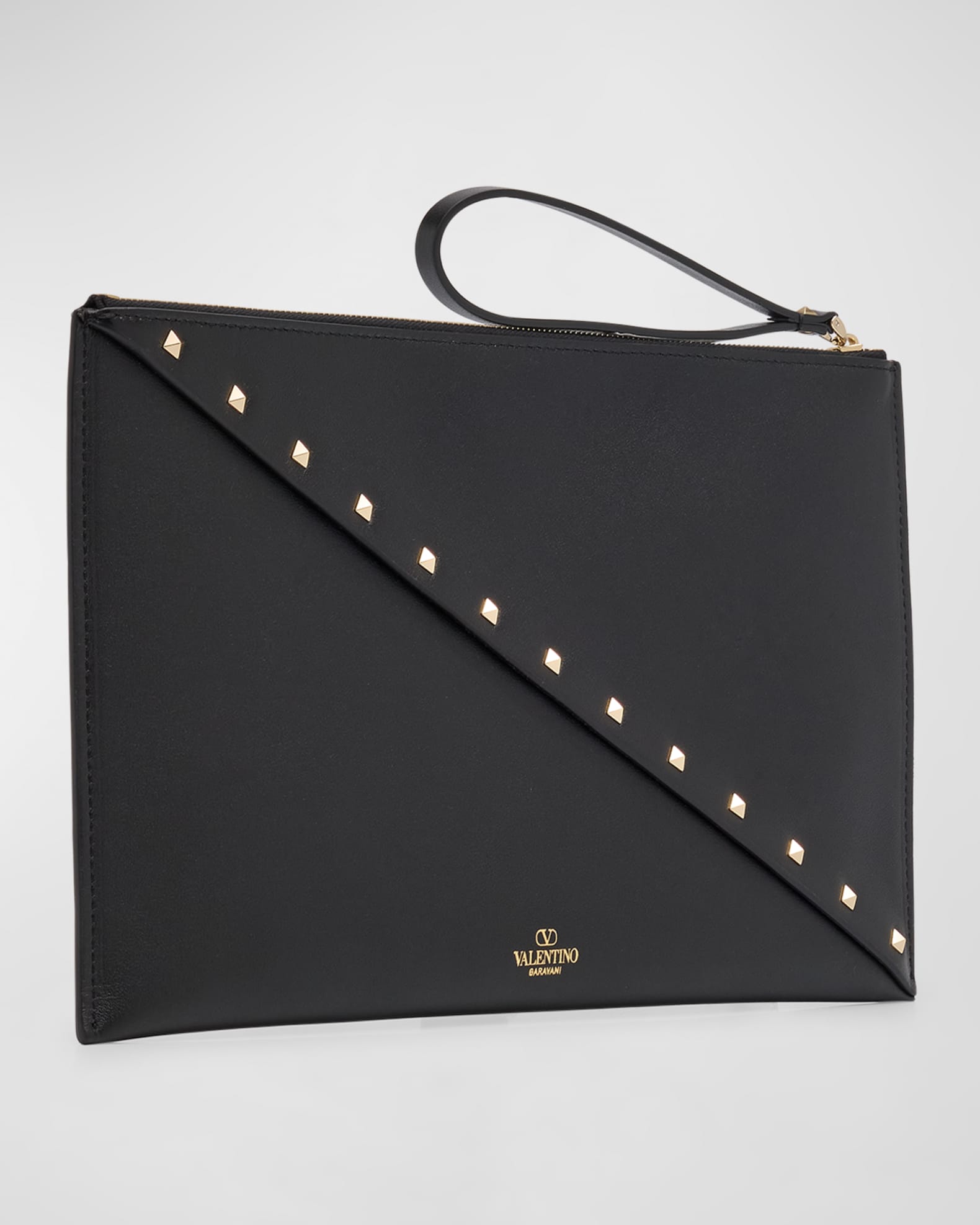 Valentino Garavani Wispy Large Rockstud Leather Clutch Bag Neiman Marcus
