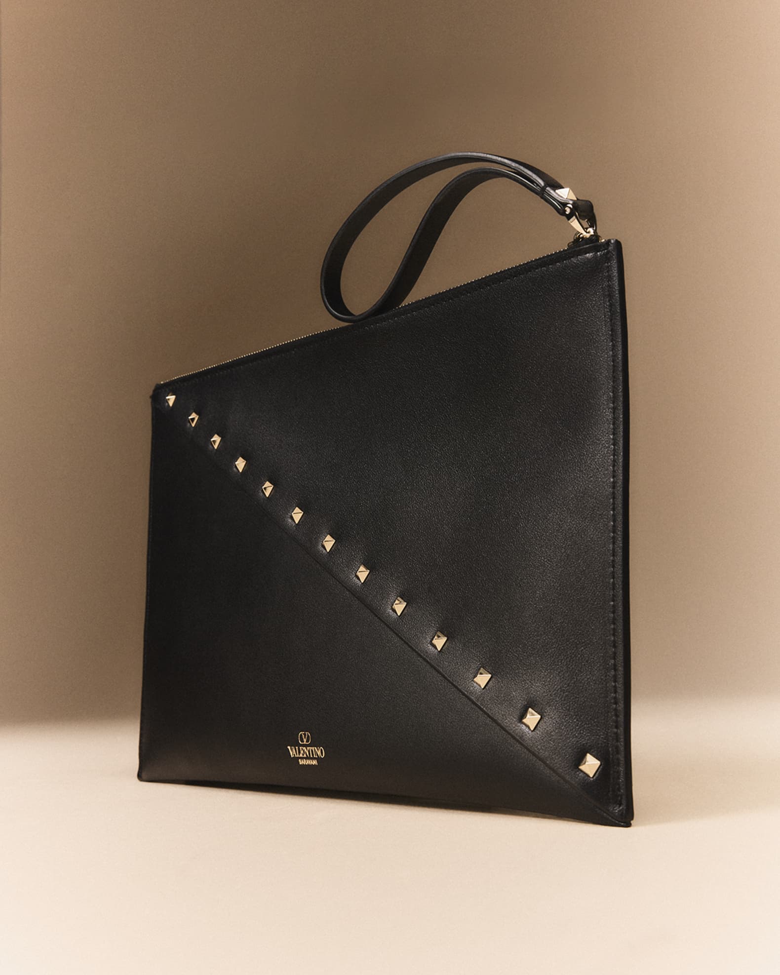 Valentino Garavani Wispy Large Rockstud Leather Clutch Bag Neiman Marcus