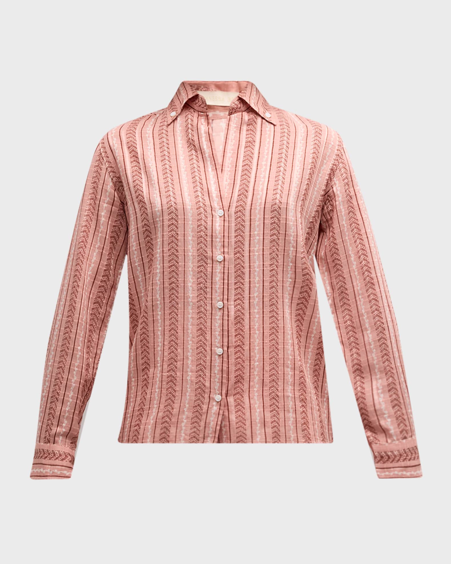 Vanessa Bruno Druyat Striped Vine-Print Shirt