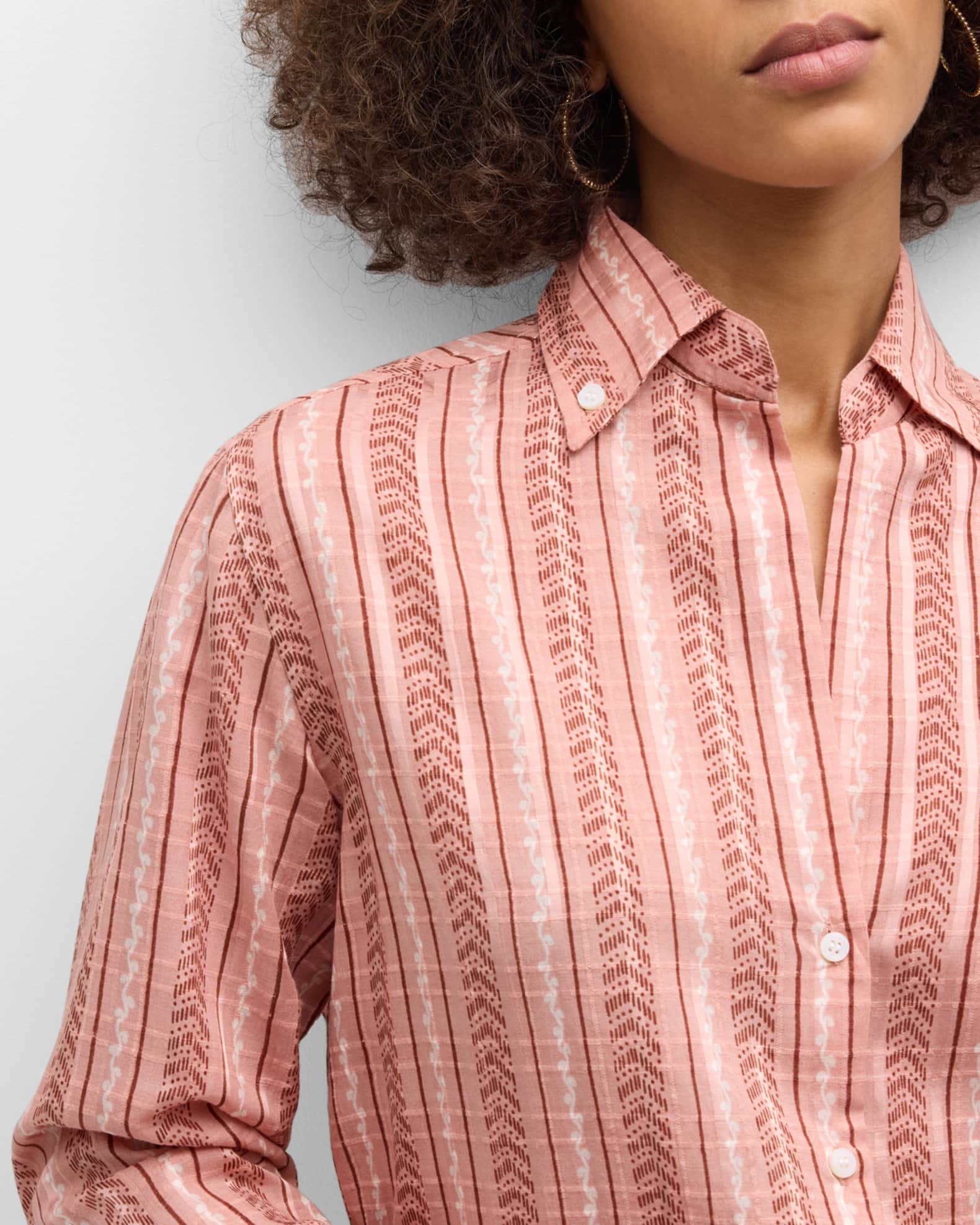 PARAMIDONNA Women Vanessa Striped Pink Shirts