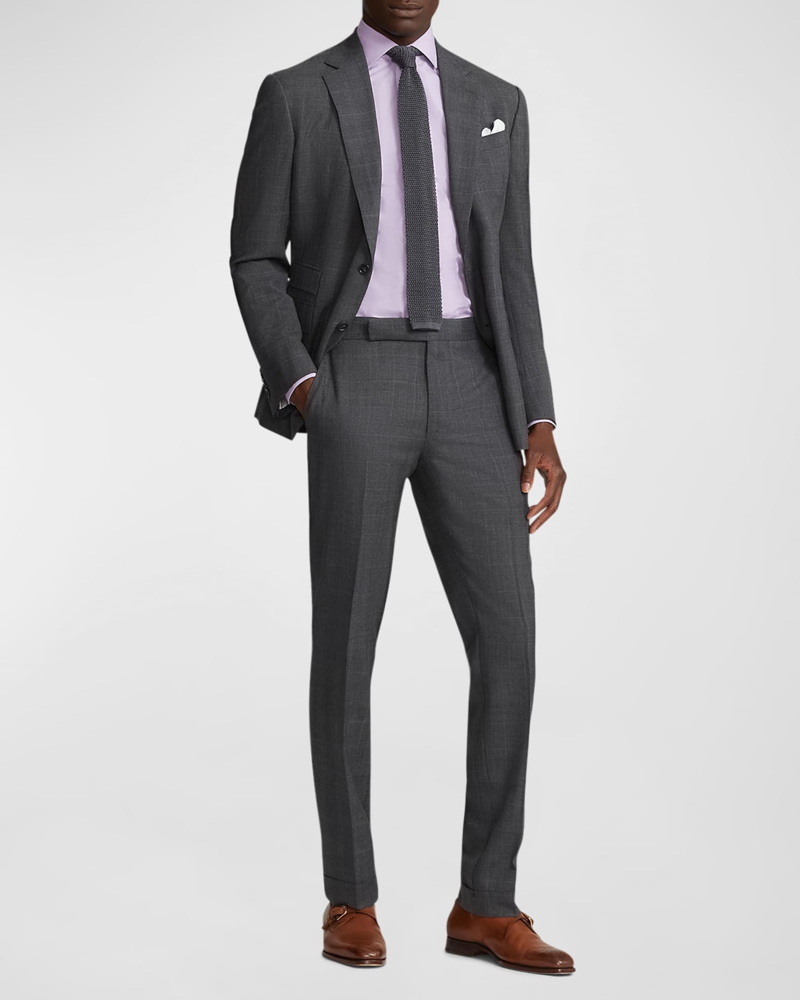 【激安通販 オンラインショップ】 Ralph Lauren Purple Label Men's Kent Hand-Tailored Glen スーツ・フォーマル・ドレス