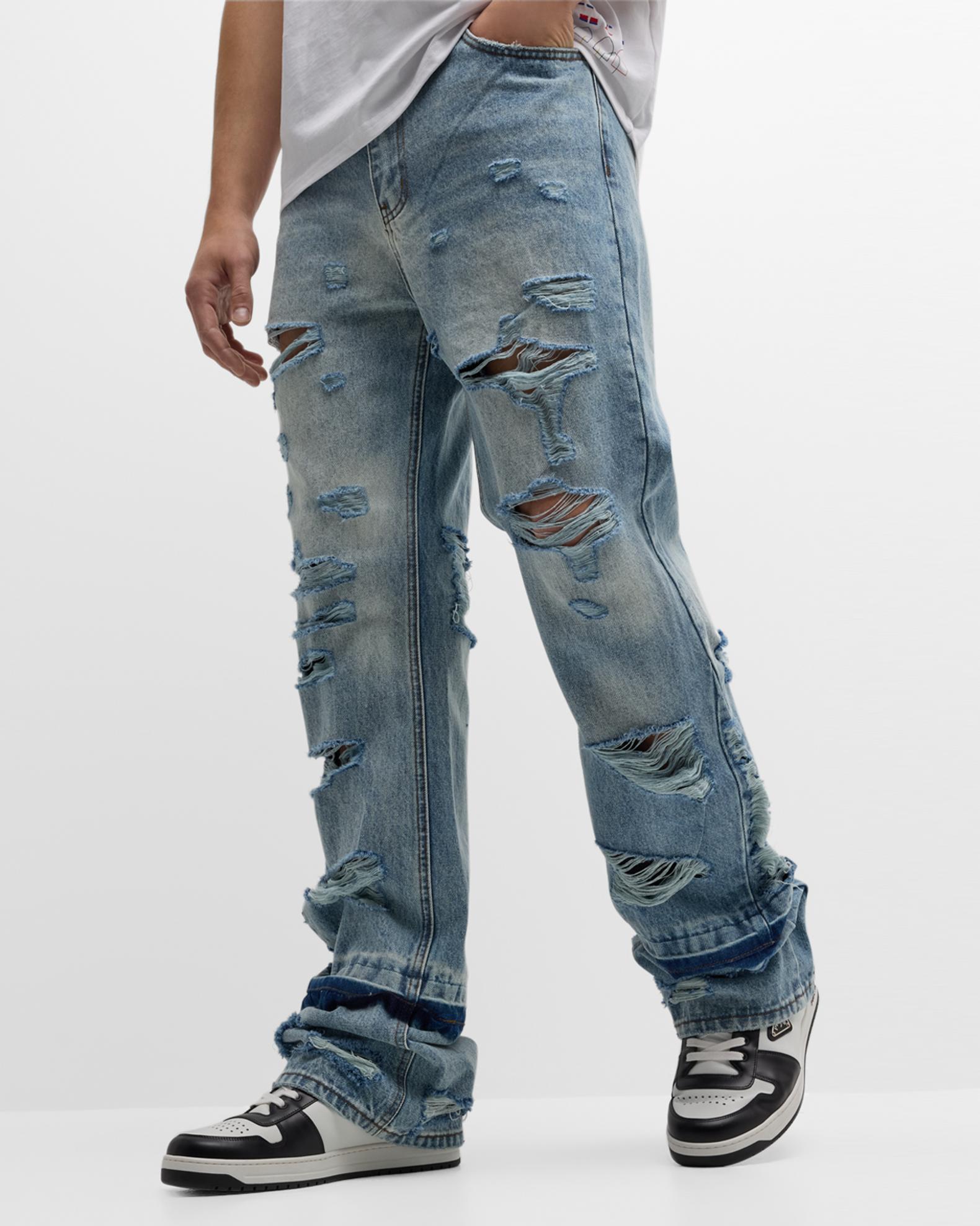 Jean Who Decides War Taille 36 Noir à évasement - Neuf Avec étiquettes, Style Amplifié à Strass