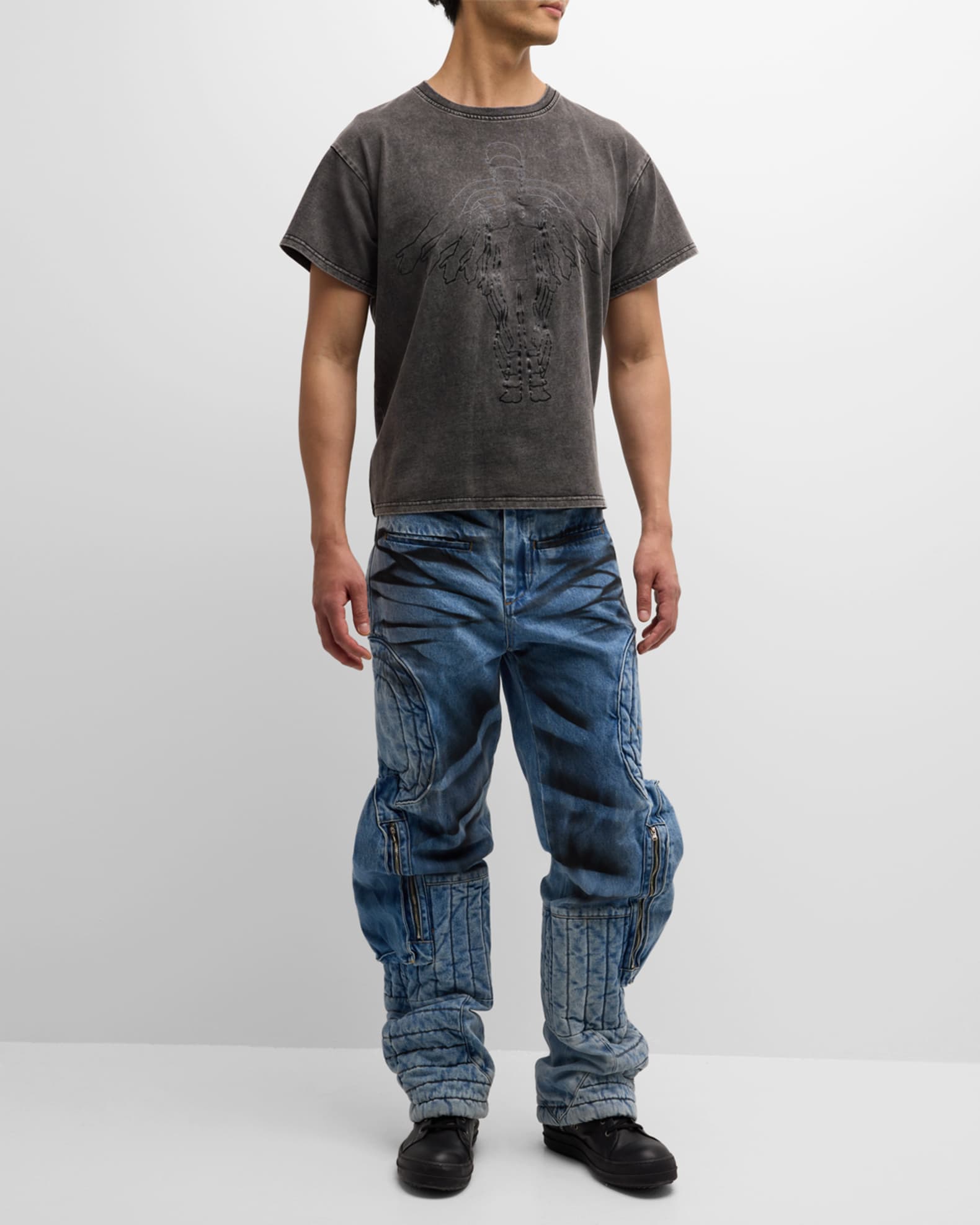 Men's Raised Window Stacked Cargo Pants 1