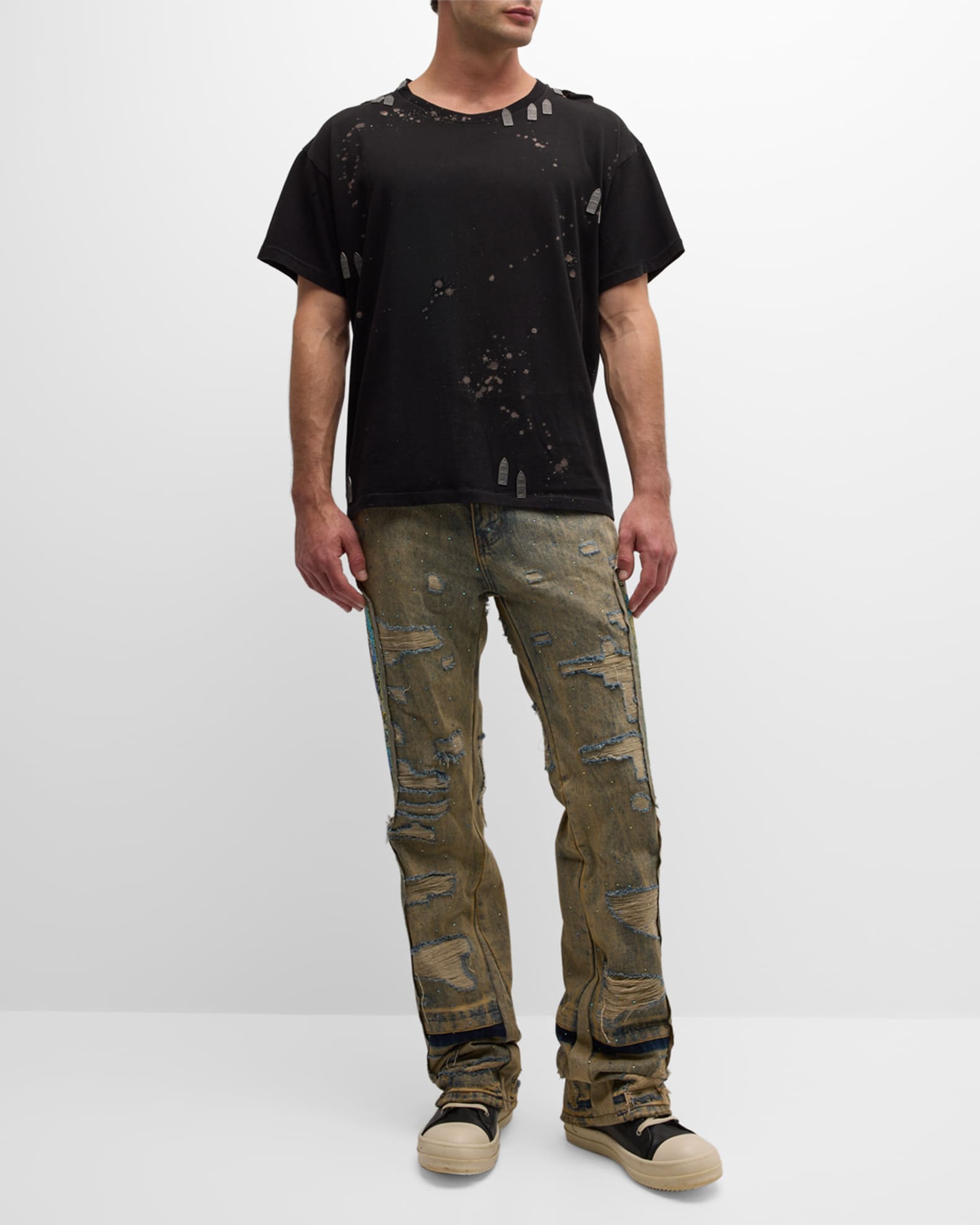 Men's Unfurled Crystal-Embellished Jeans 1
