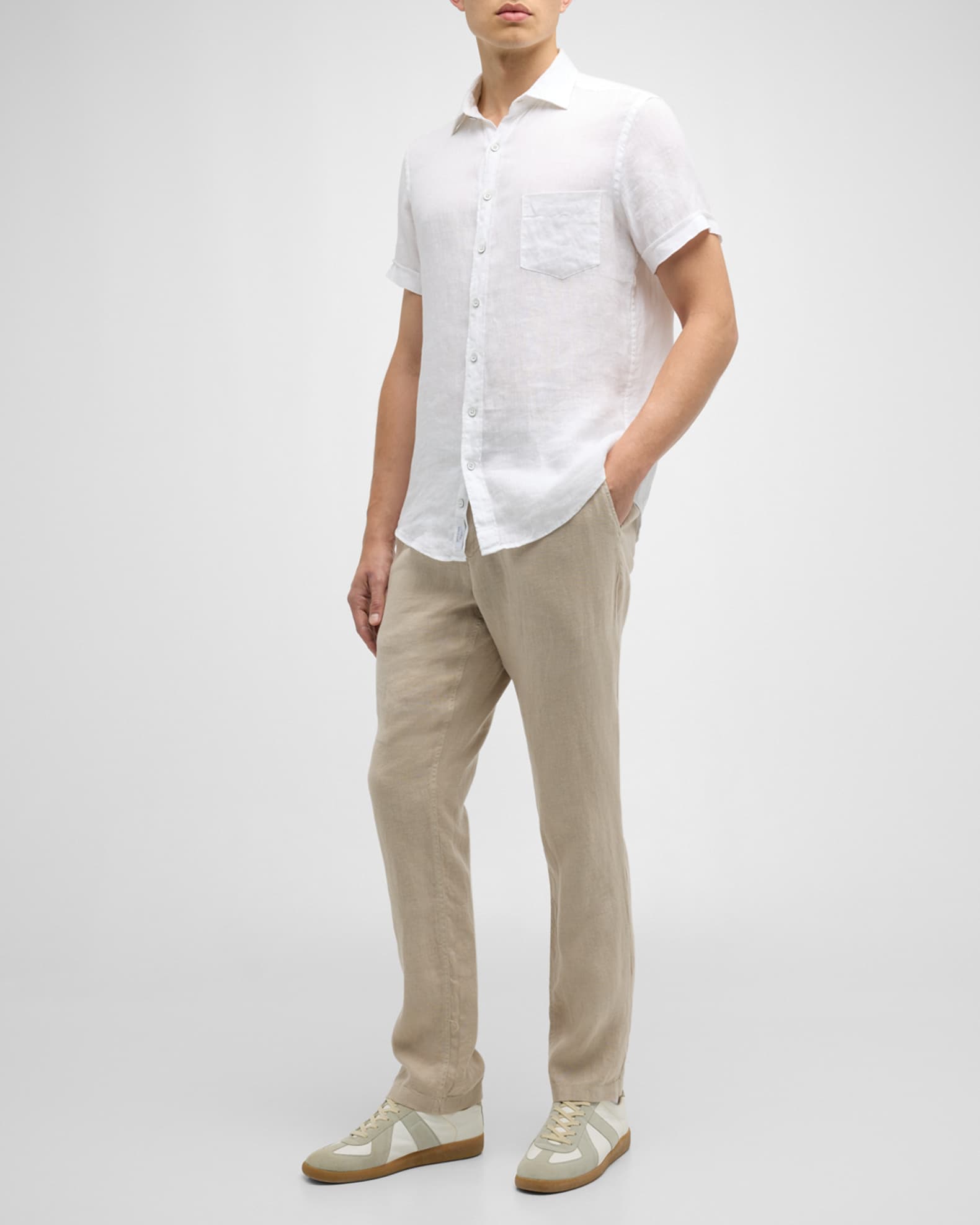 Amalfi Slim Linen Pant in Sand Dune for Mens, SWIMS