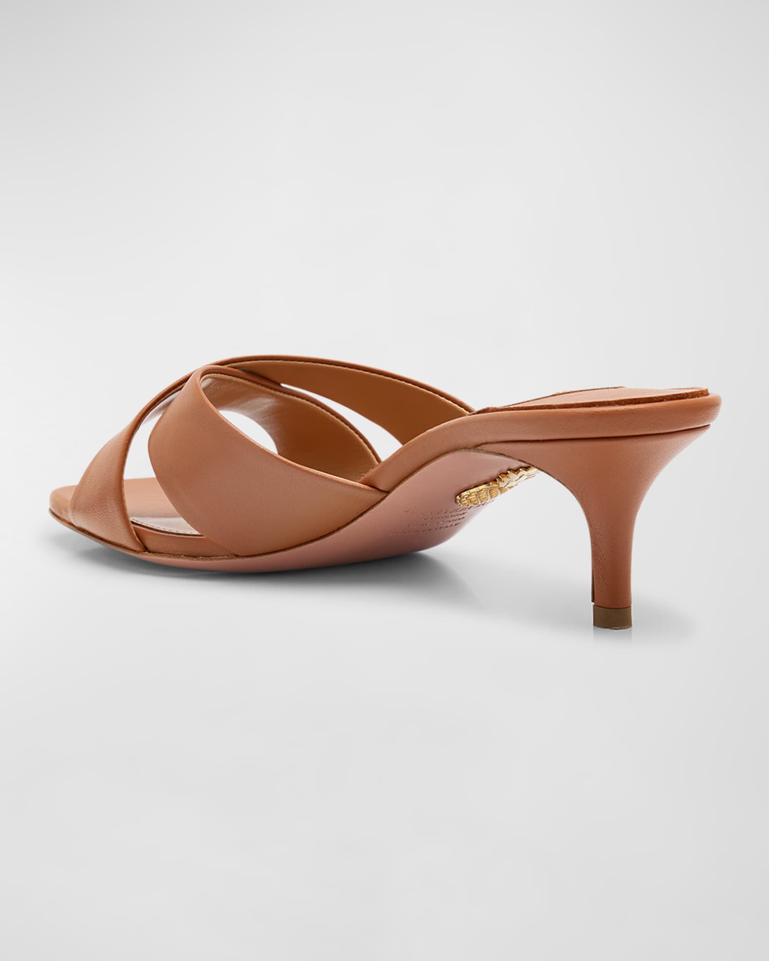 Divine Leather Crisscross Mule Sandals