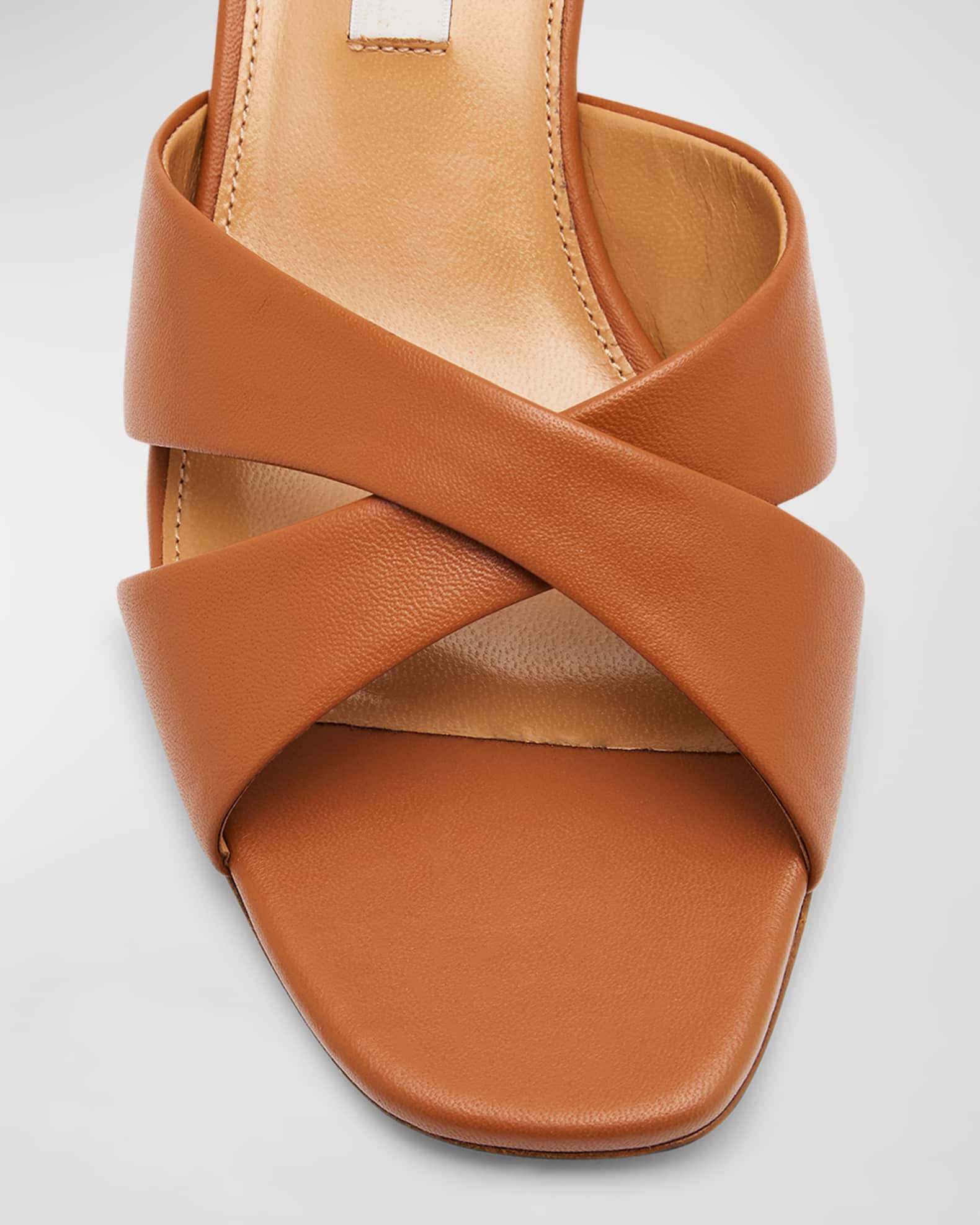 Divine Leather Crisscross Mule Sandals