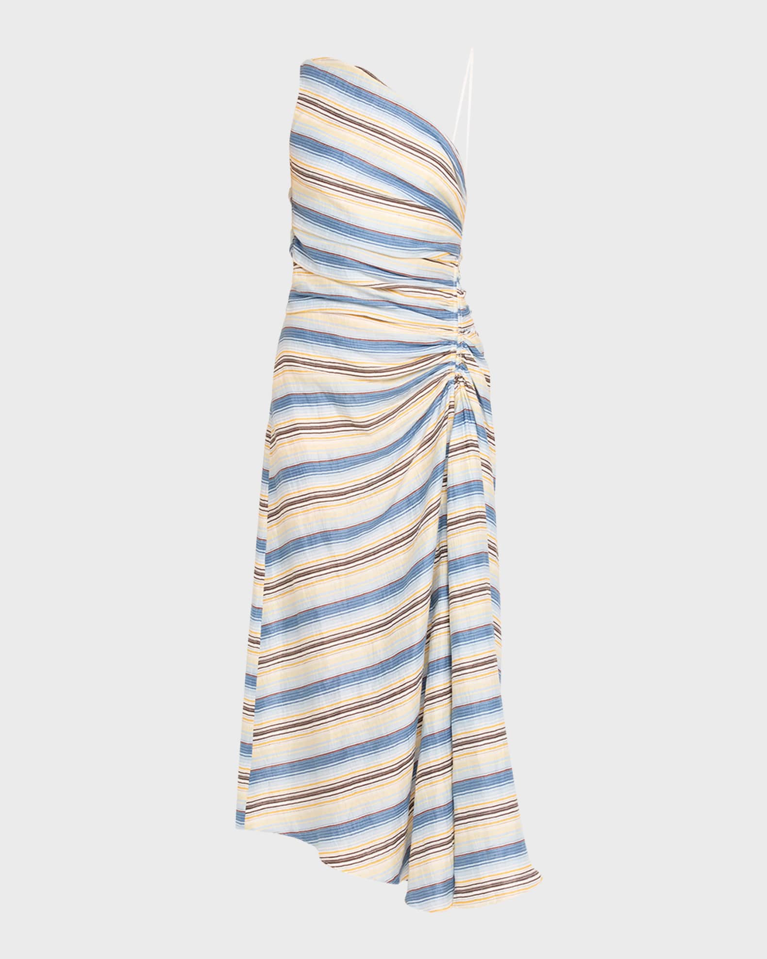 A.L.C. Carolyn Stripe One-Shoulder Maxi Dress