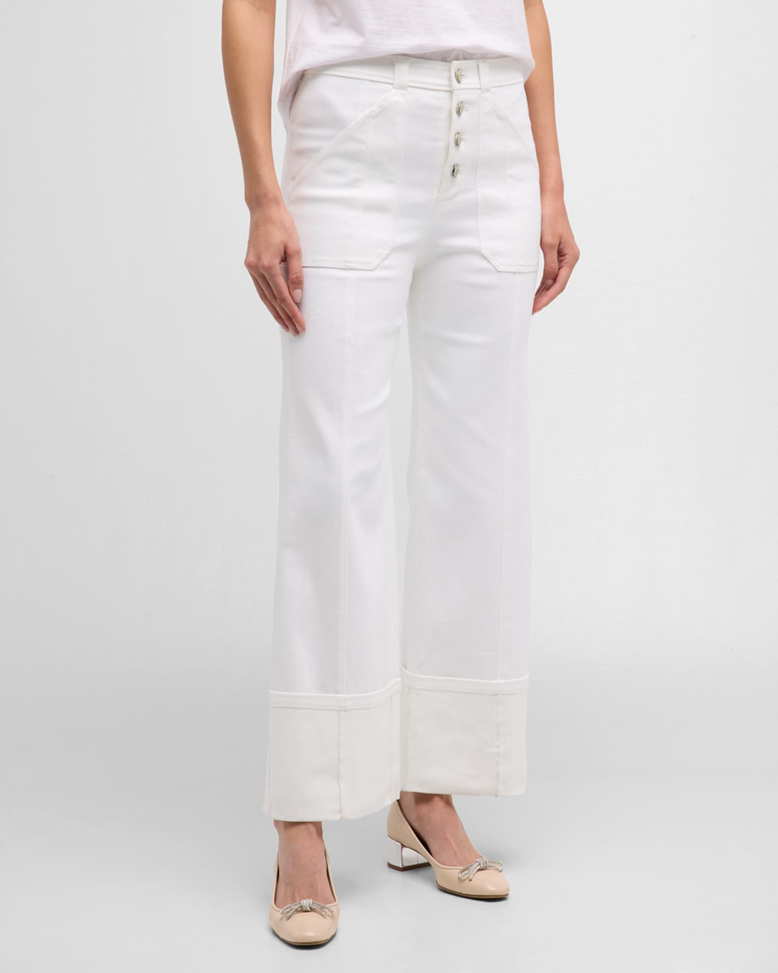 Cuffed Benji Cropped Flare Pants 1