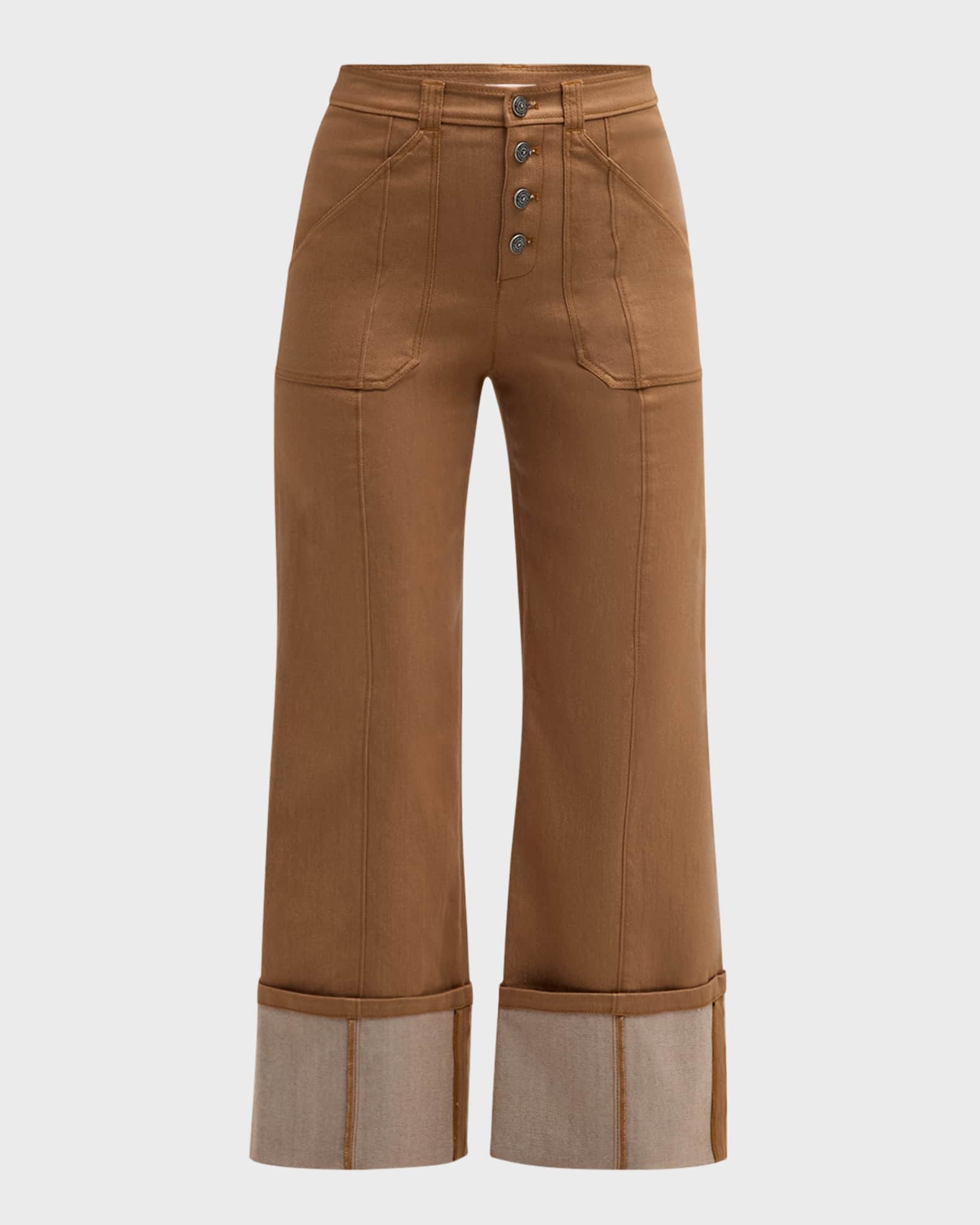 Cuffed Benji Cropped Flare Pants Neiman Marcus
