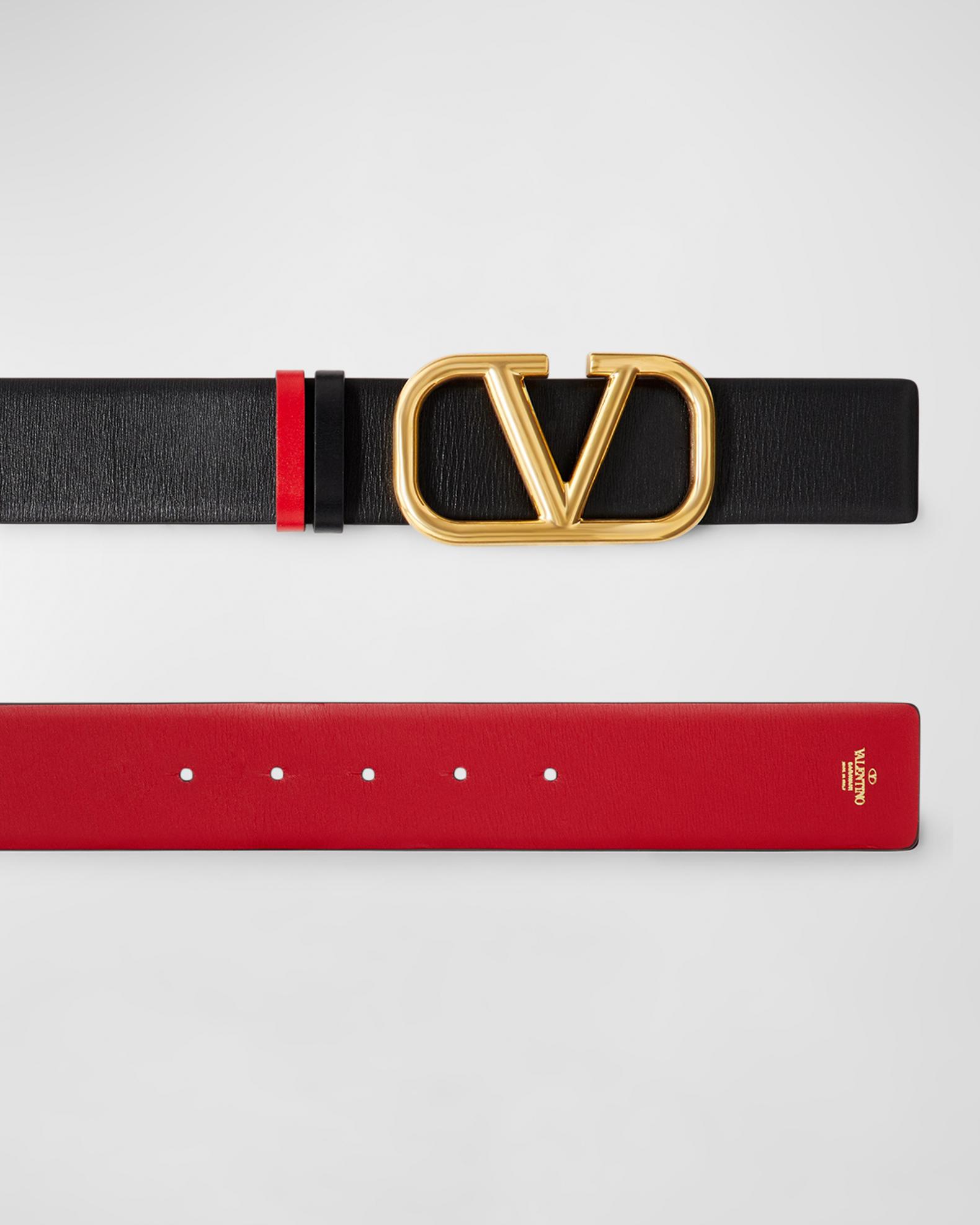 Valentino Garavani VLogo Signature Reversible Leather Belt, 40mm