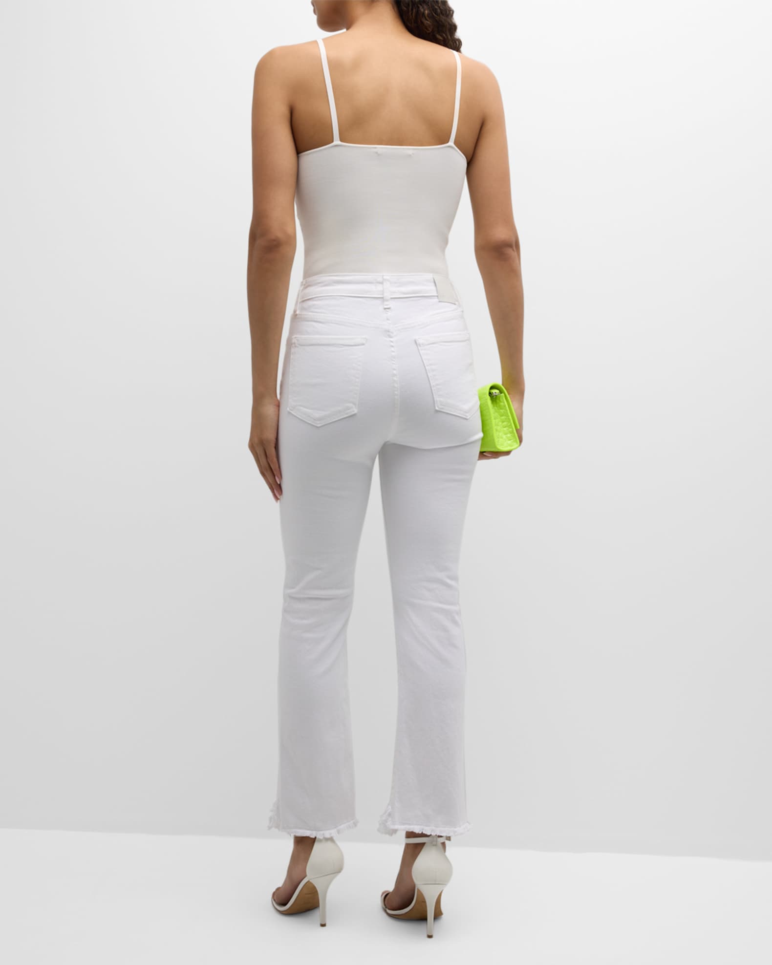 SIMKHAI River High-Rise Straight-Leg Frayed Denim Jeans | Neiman  display picture 1