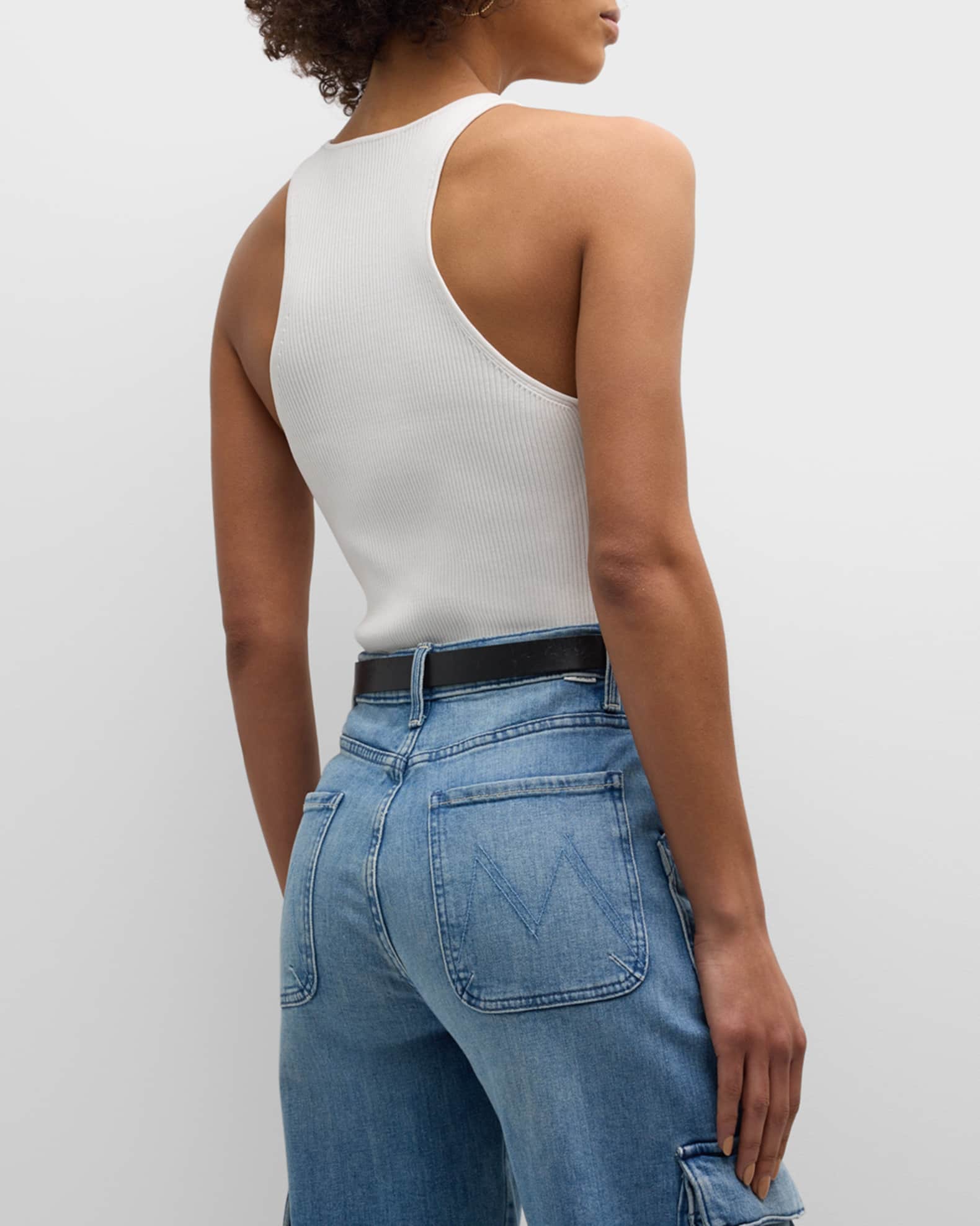 SIMKHAI Reza Ribbed Racerback Tank Top | Neiman Marcus