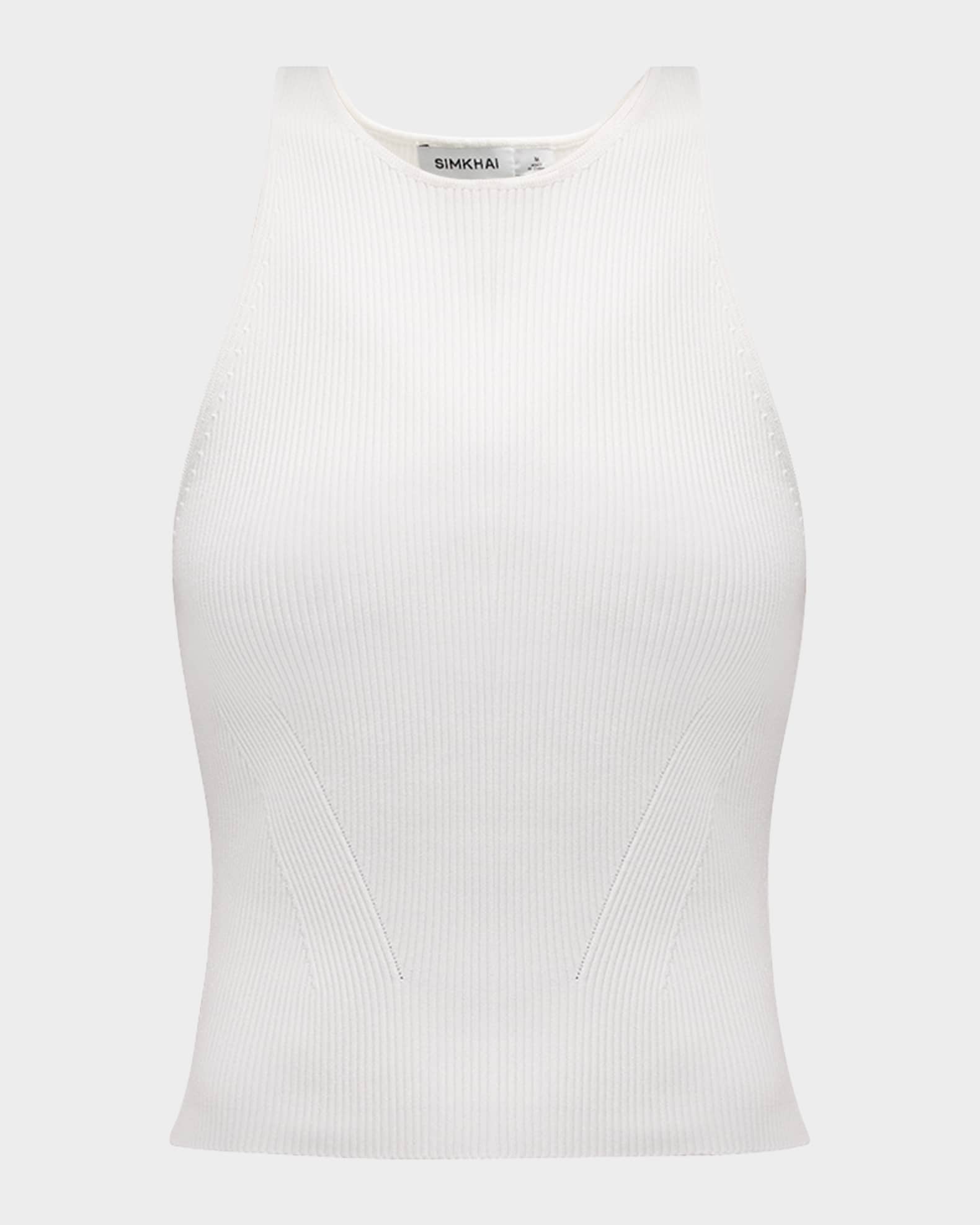 SIMKHAI Reza Ribbed Racerback Tank Top | Neiman Marcus