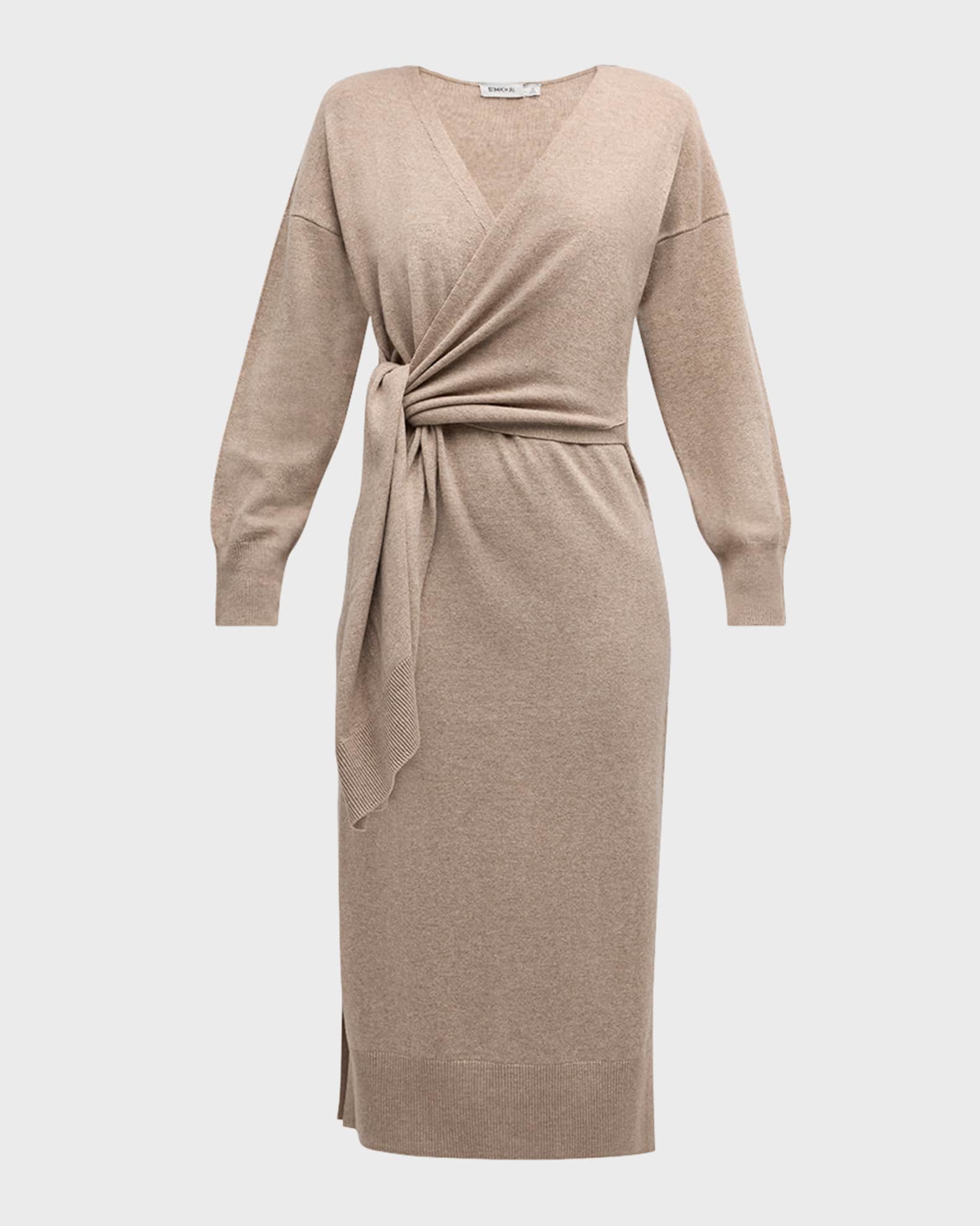 Skyla Cotton Cashmere Midi Wrap Dress 0