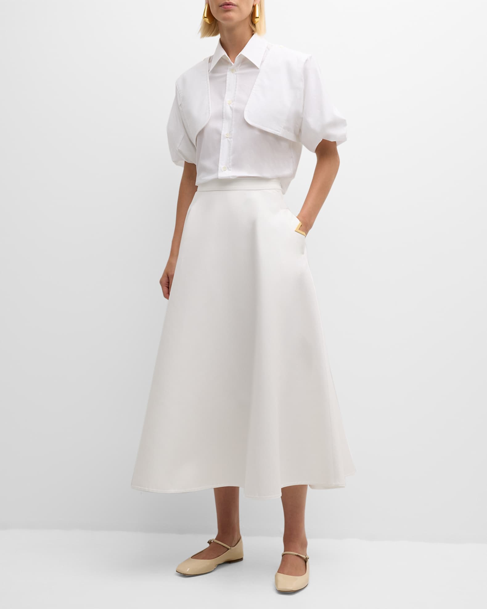White skirt neiman marcus top