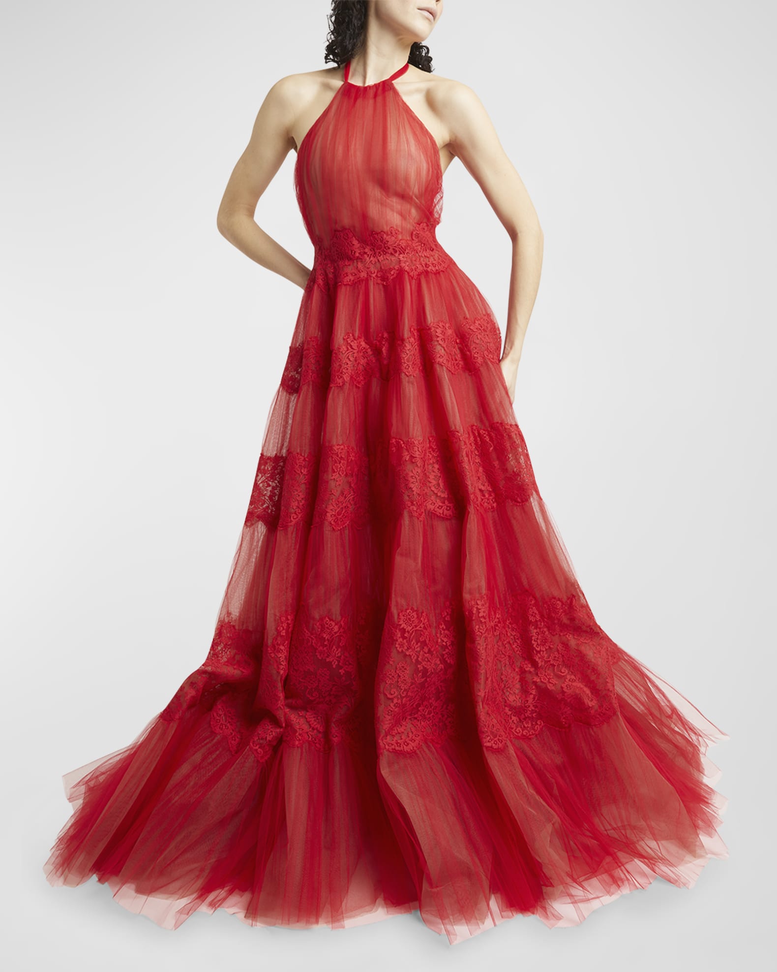 最終SALE! RED VALENTINO tulle dress NWT Red Valentino Dégradé Tulle Maxi Dress U.S. 8/46 EU Pink