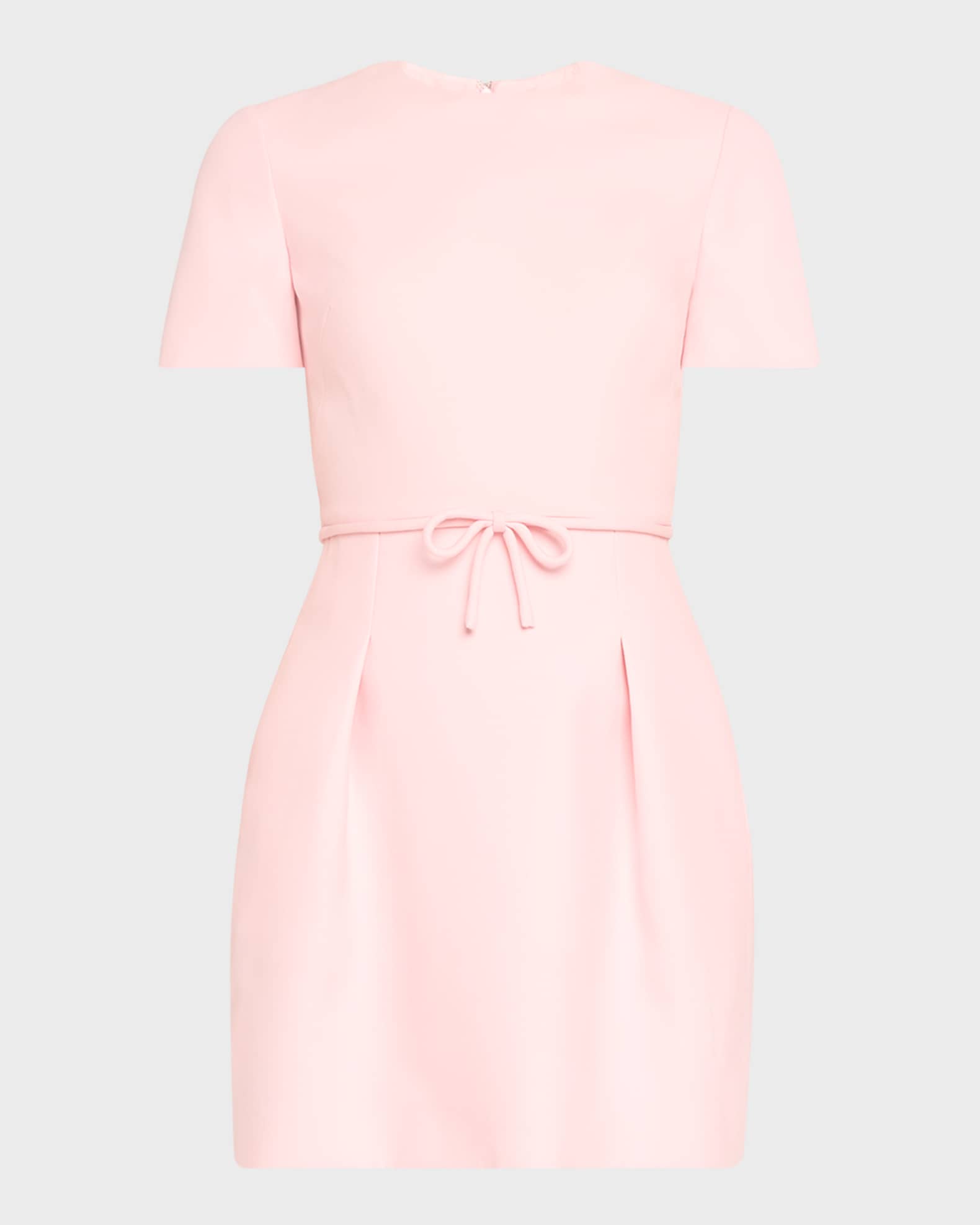 Valentino Garavani Bow Waist Crepe Short Sleeve Mini Dress Neiman Marcus