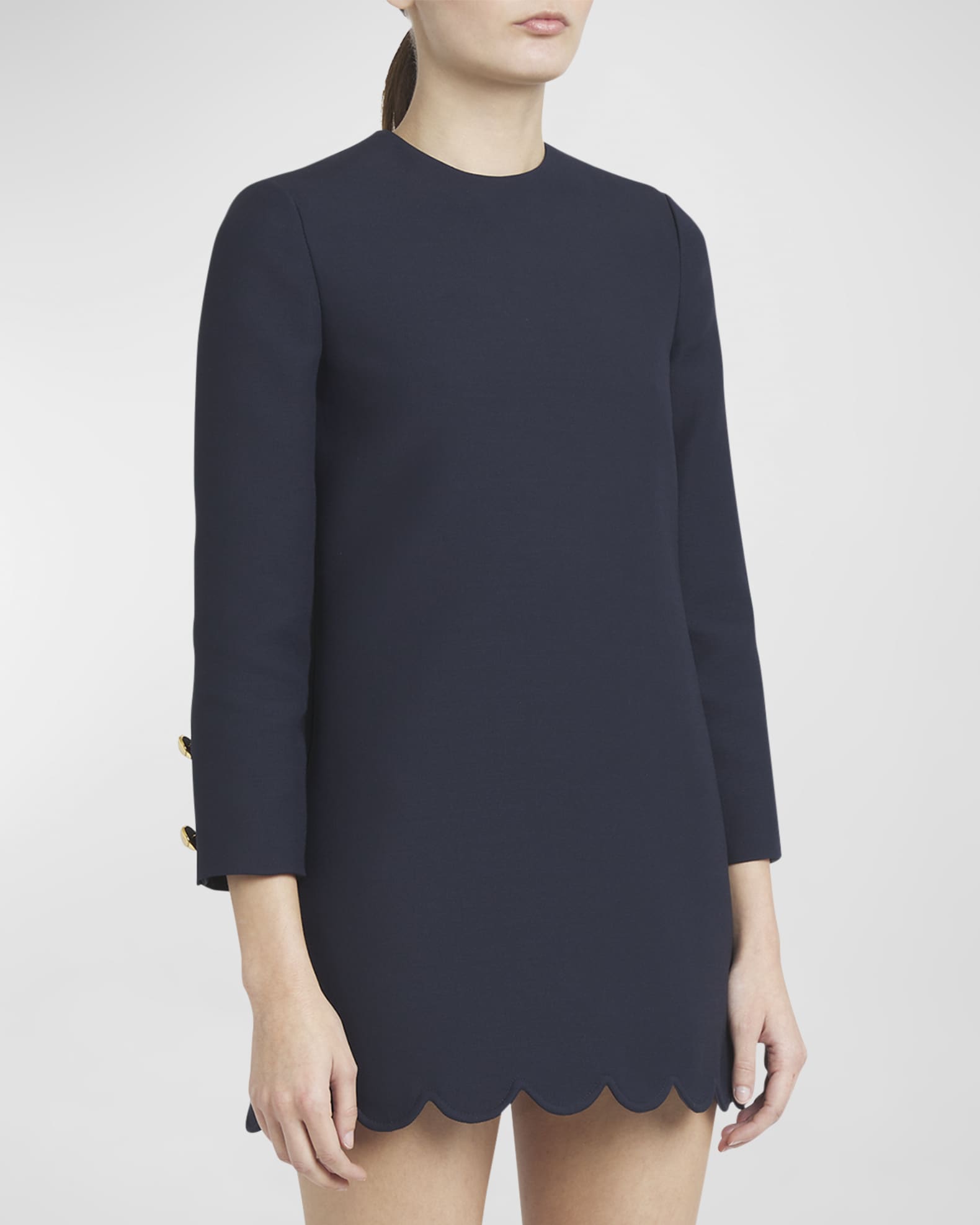 Scalloped Hem Mini Dress