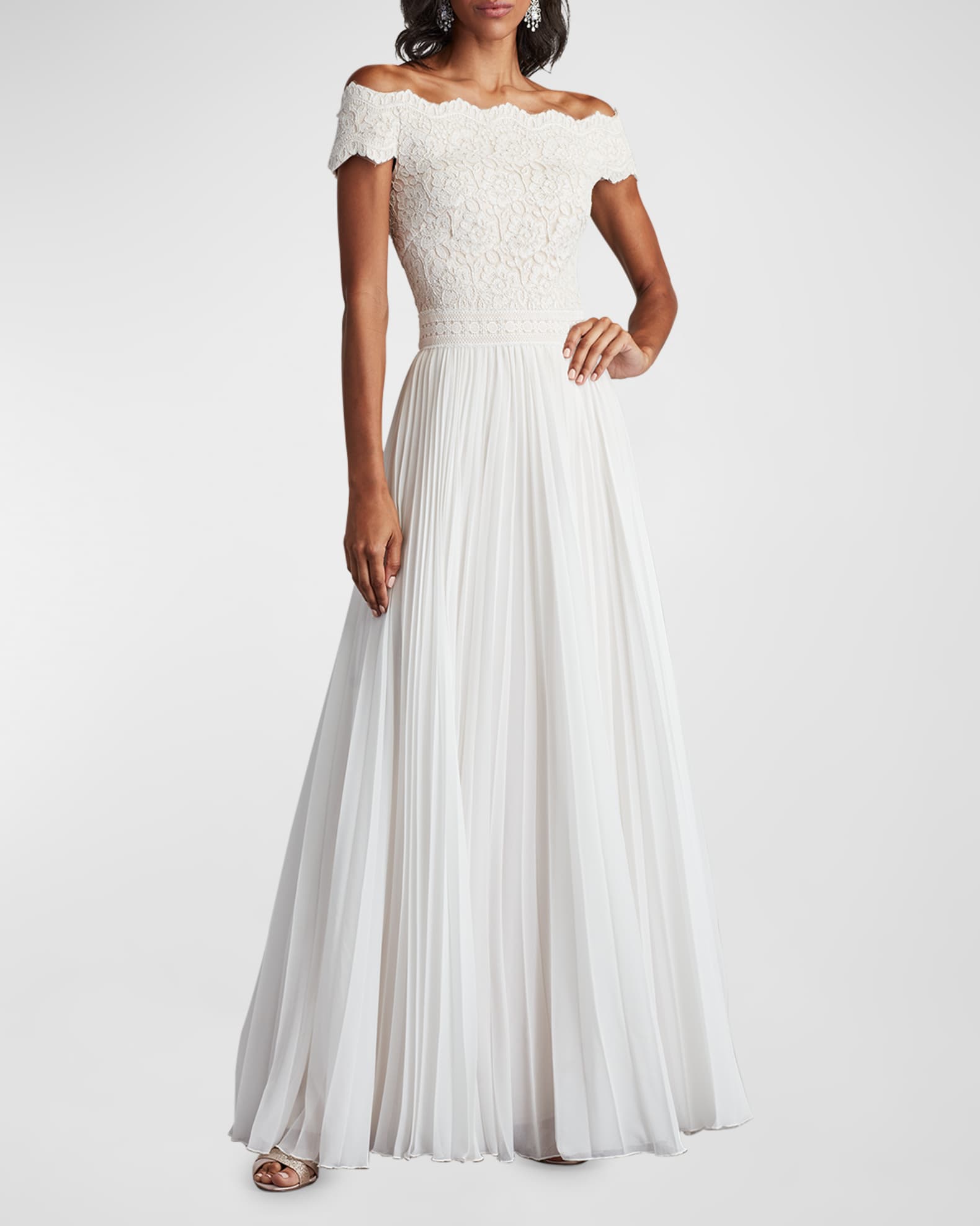 Chiffon Gown Tadashi Shoji Lace Dress