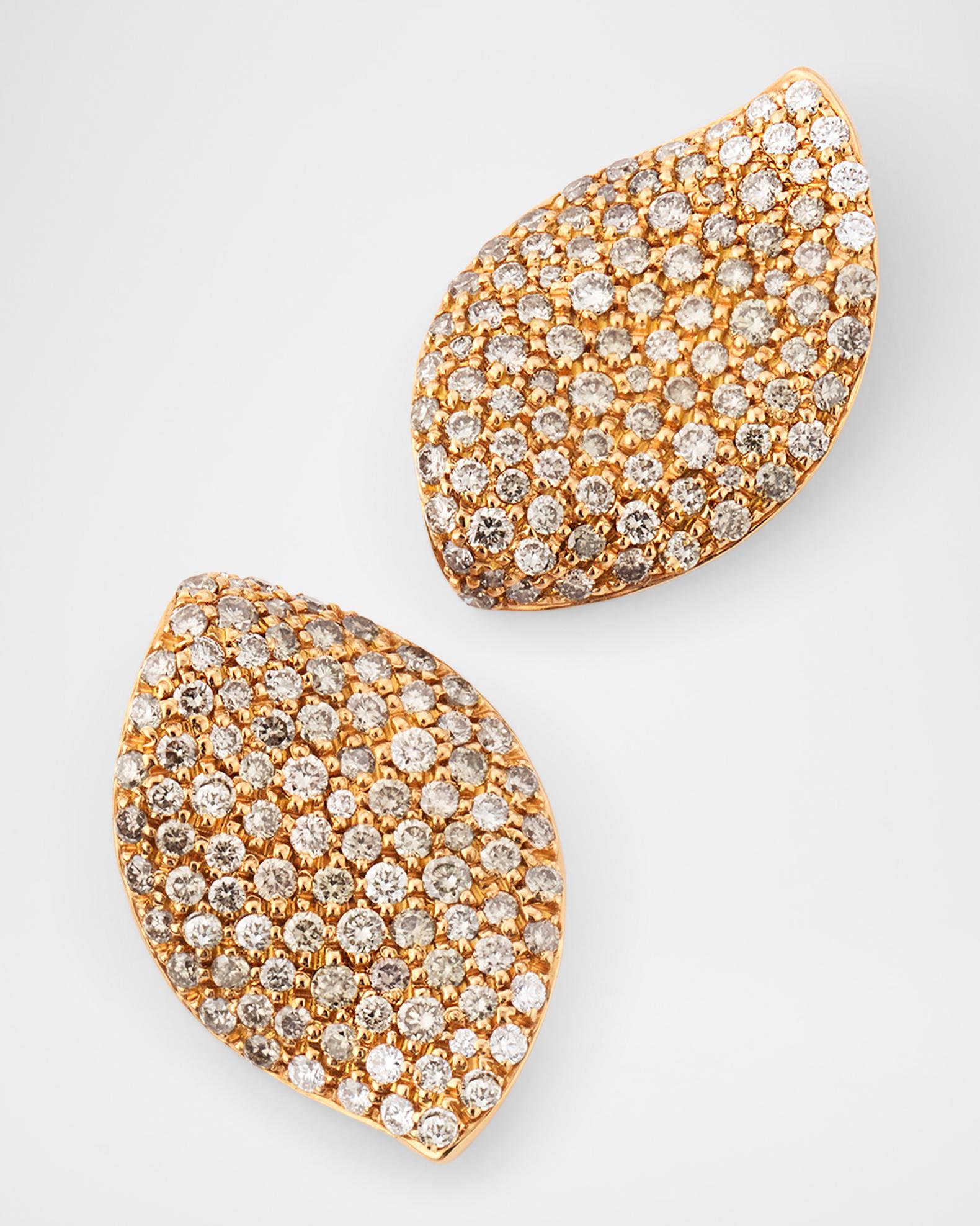 Pasquale Bruni 18K Rose Gold Two Tone Diamond Alelia Earrings 