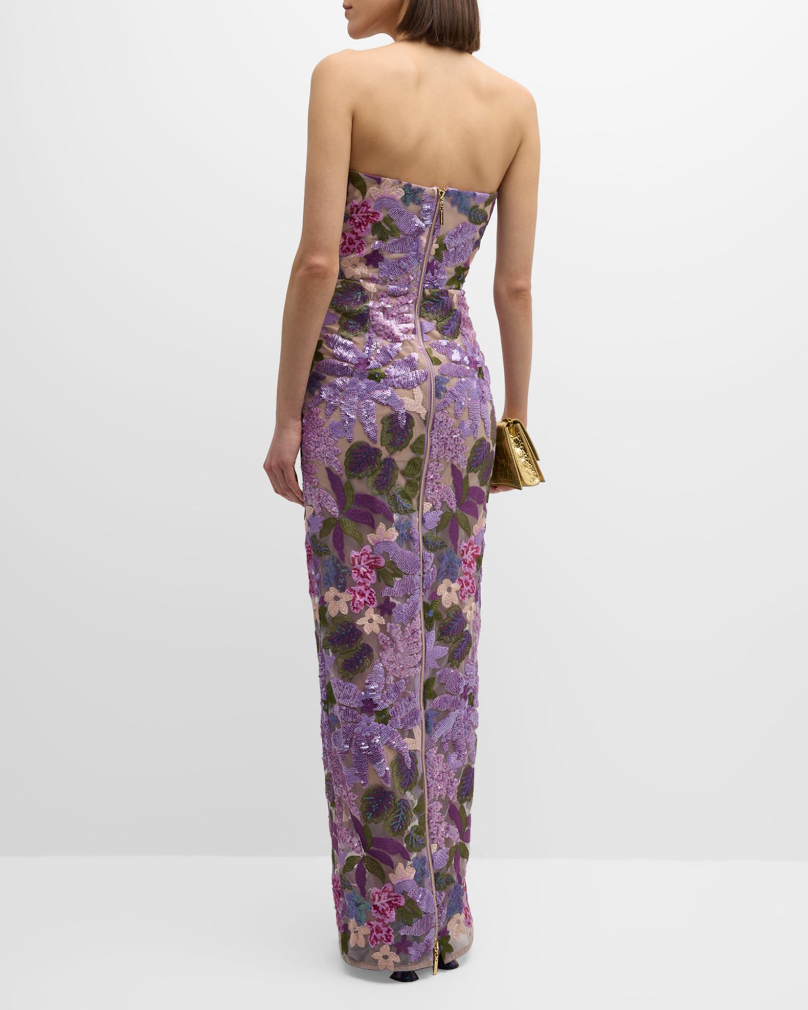bronx and banco purple dress Bronx Banco Dahlia Gown in Lilac Multi