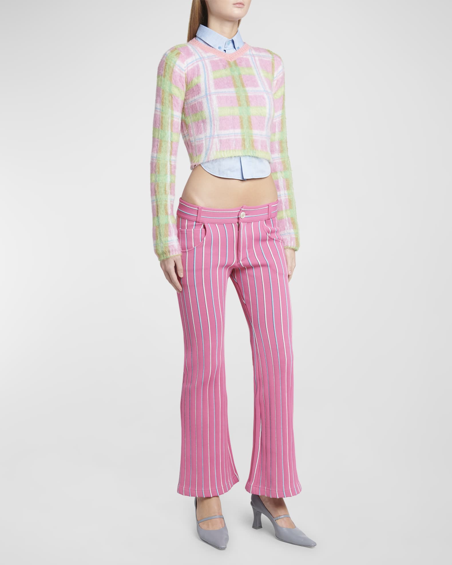 Marni Red amp; Black Striped Trousers