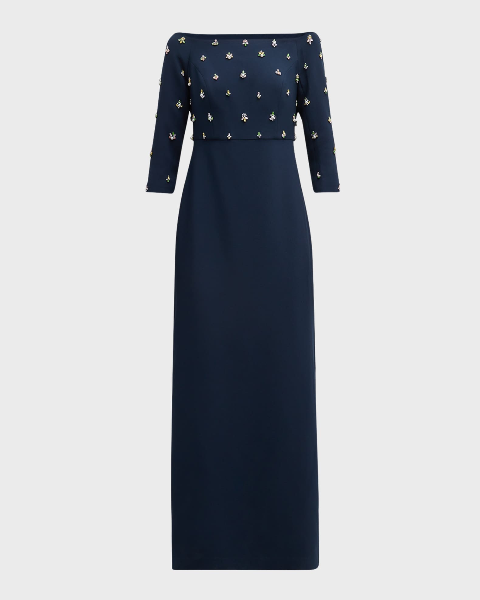 Amarette Off-Shoulder Crystal-Embellished Gown 0