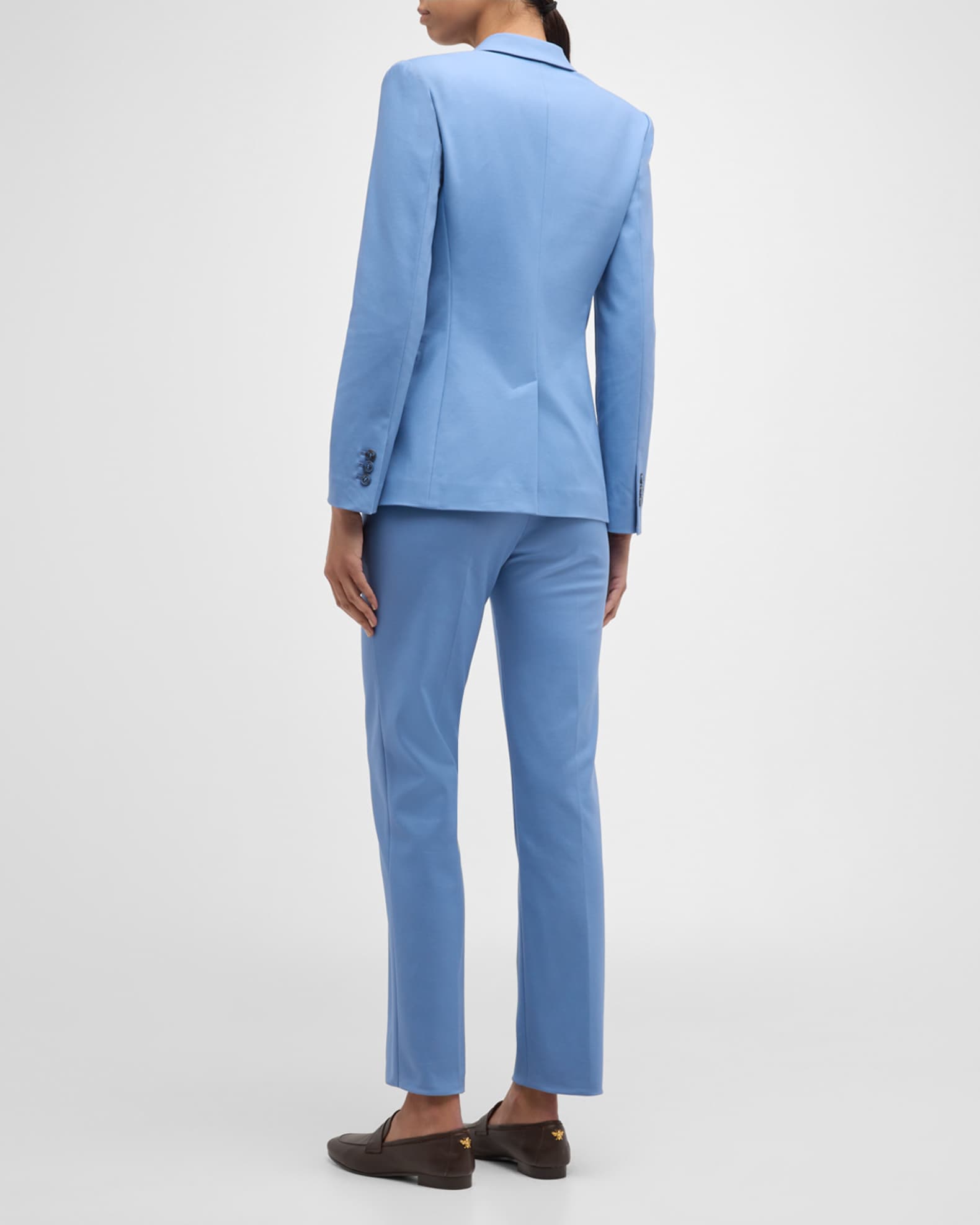 Emporio Armani Cropped Straight-Leg Cotton Couture Trousers