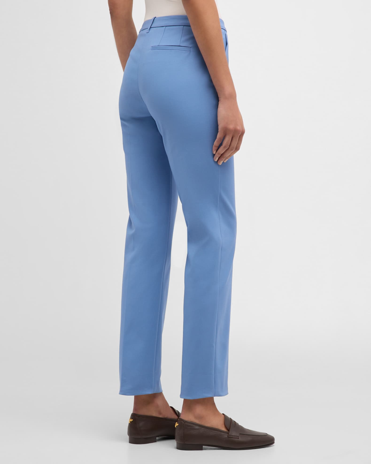 パンツ EMPORIO ARMANI Women Straight Pants EW000737AF14857UB081 BLU Emporio Armani Cropped Straight-Leg Cotton Couture Trousers