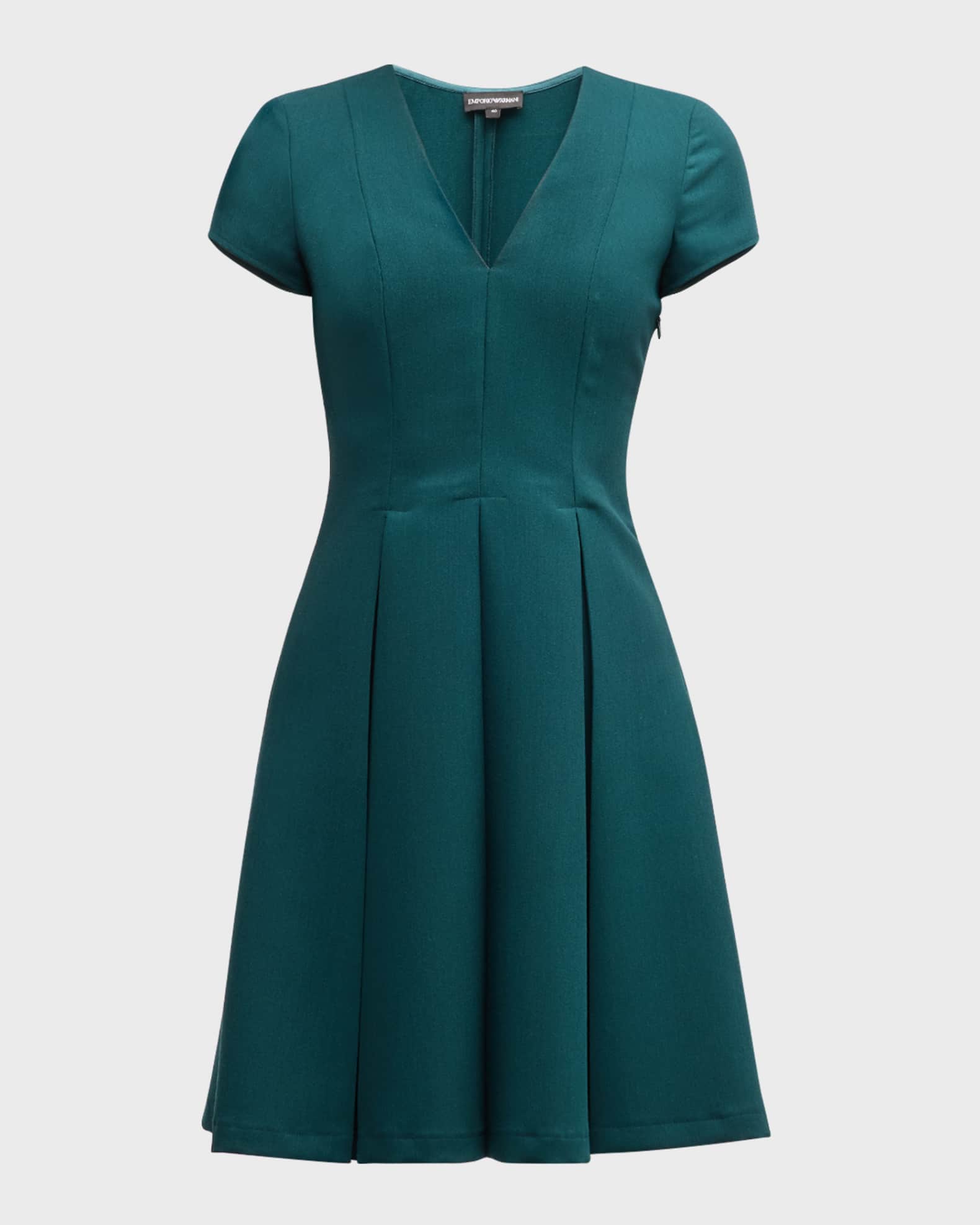 Emma Pleated A-Line Mini Dress 0