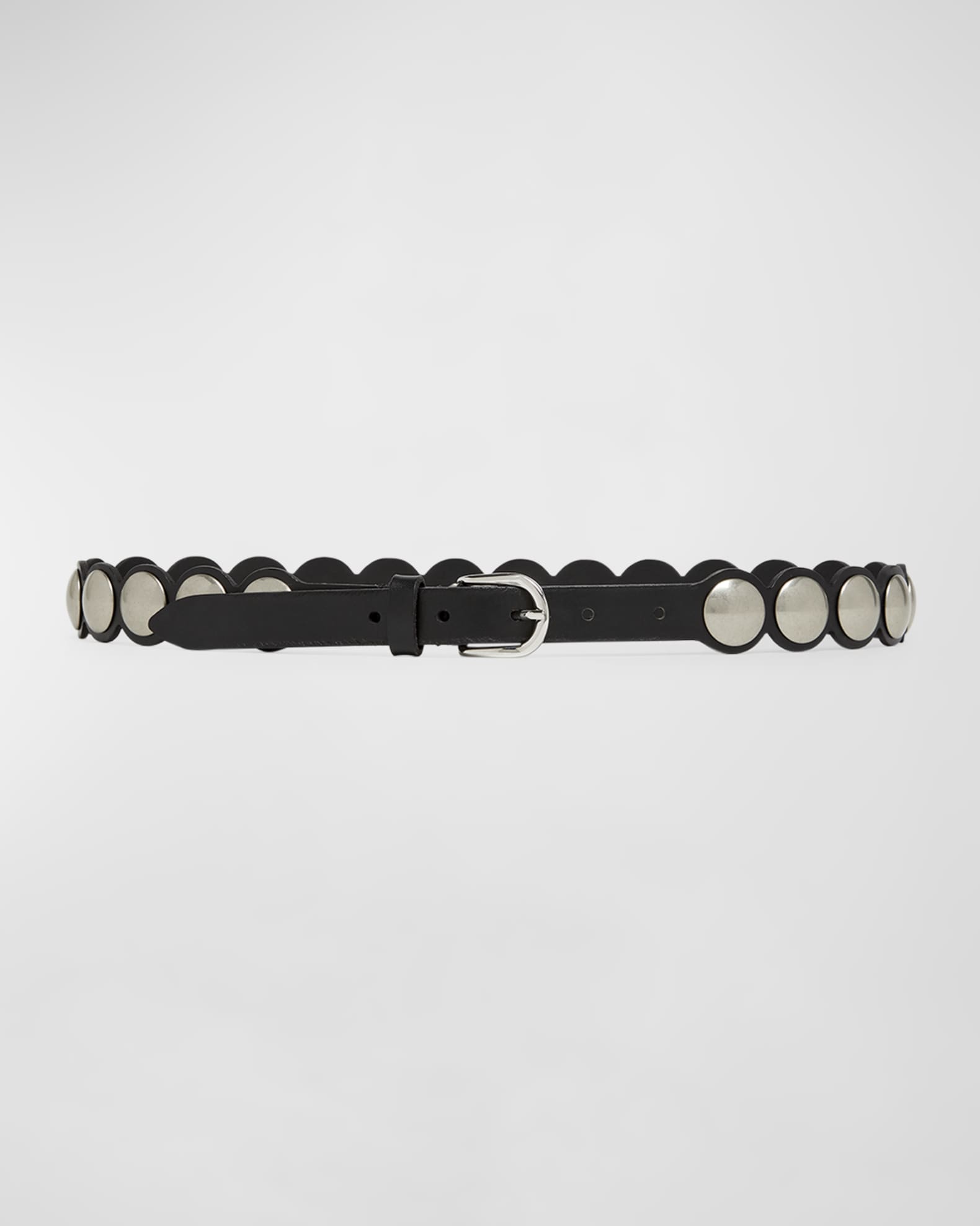 Isabel Marant Giavi Slim Studded Leather Belt | Neiman Marcus