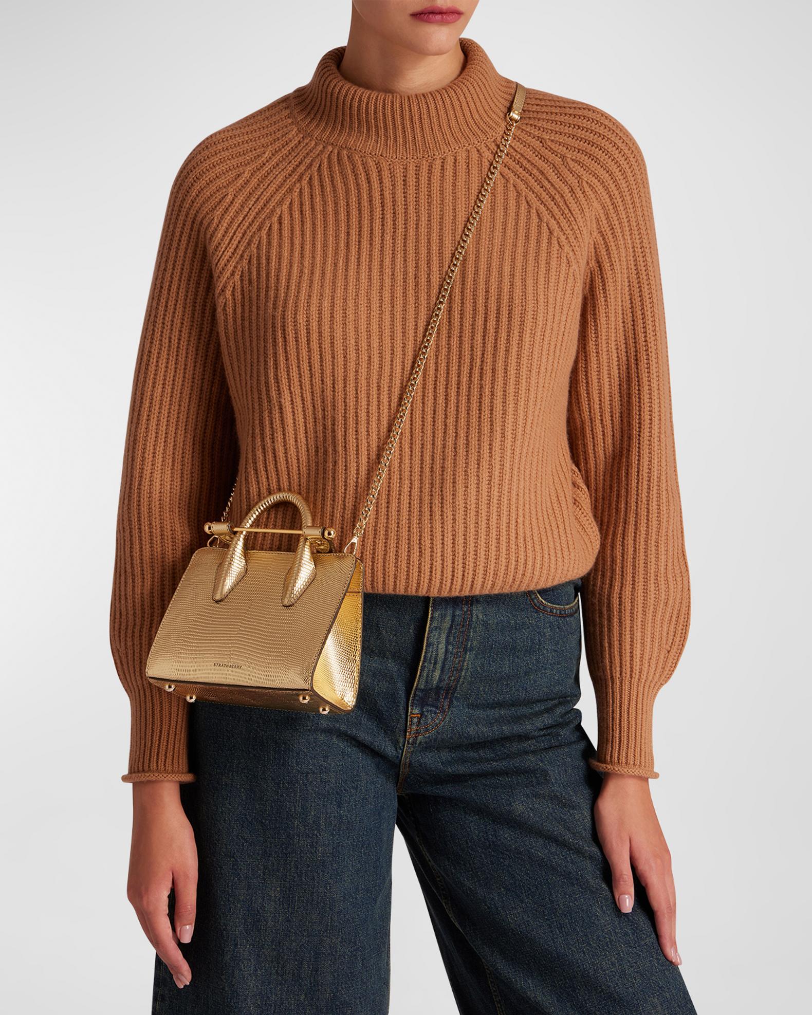 STRATHBERRY Nano Metallic Lizard-Embossed Tote Bag | Neiman Marcus