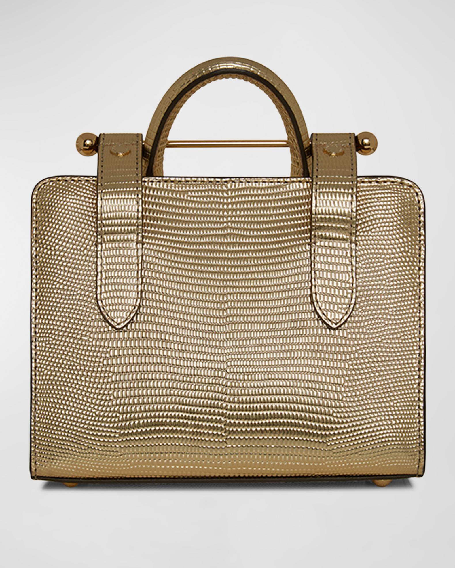 STRATHBERRY Nano Metallic Lizard-Embossed Tote Bag | Neiman Marcus