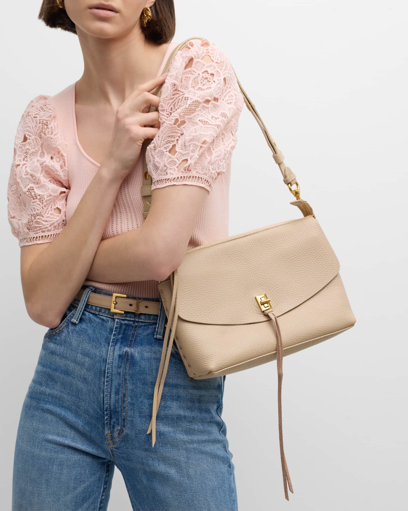 Darren Zip Leather Shoulder Bag 1