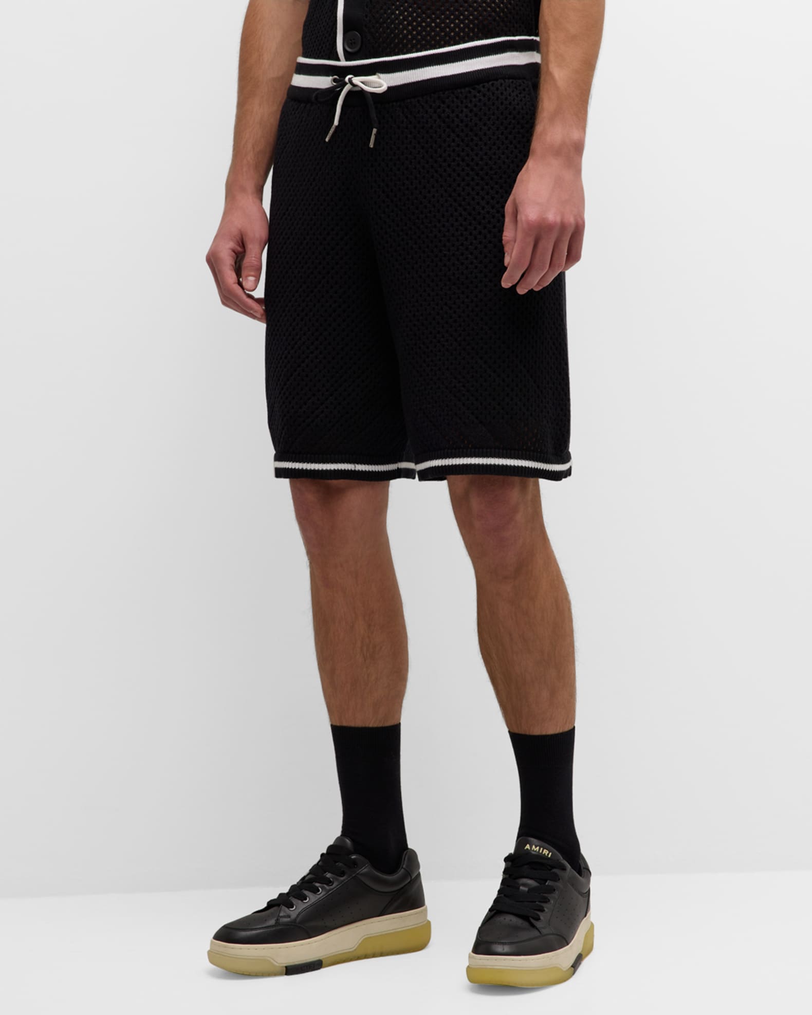 Men's Logan Cotton Crochet Drawstring Shorts 1