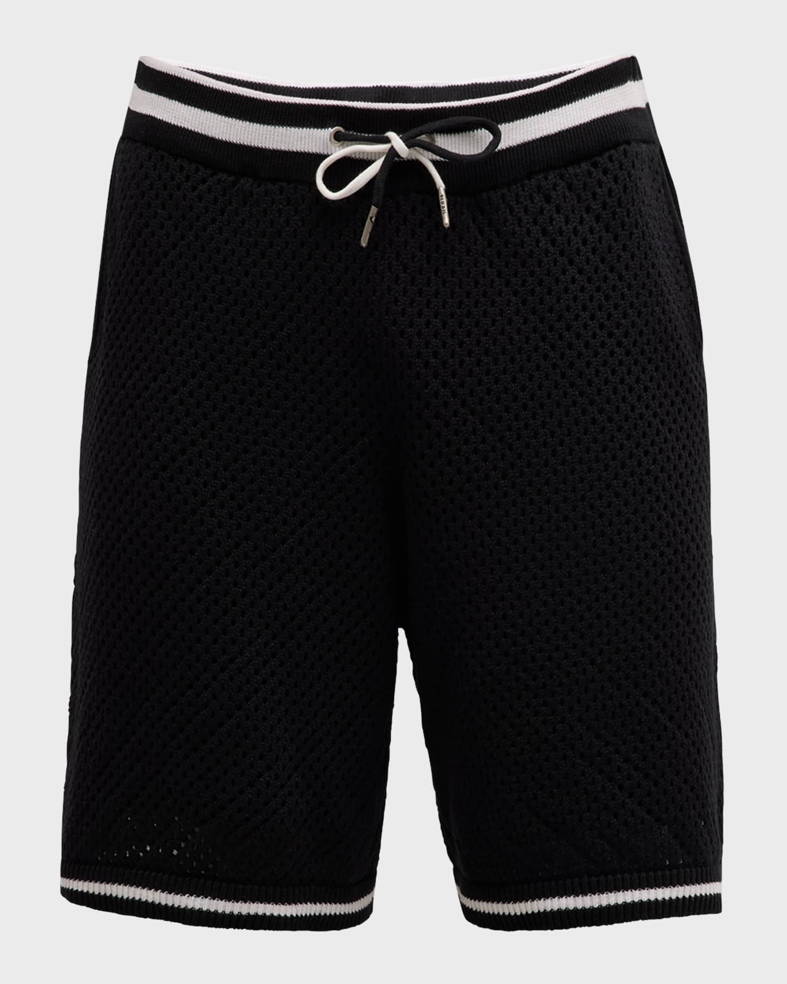 Men's Logan Cotton Crochet Drawstring Shorts 0