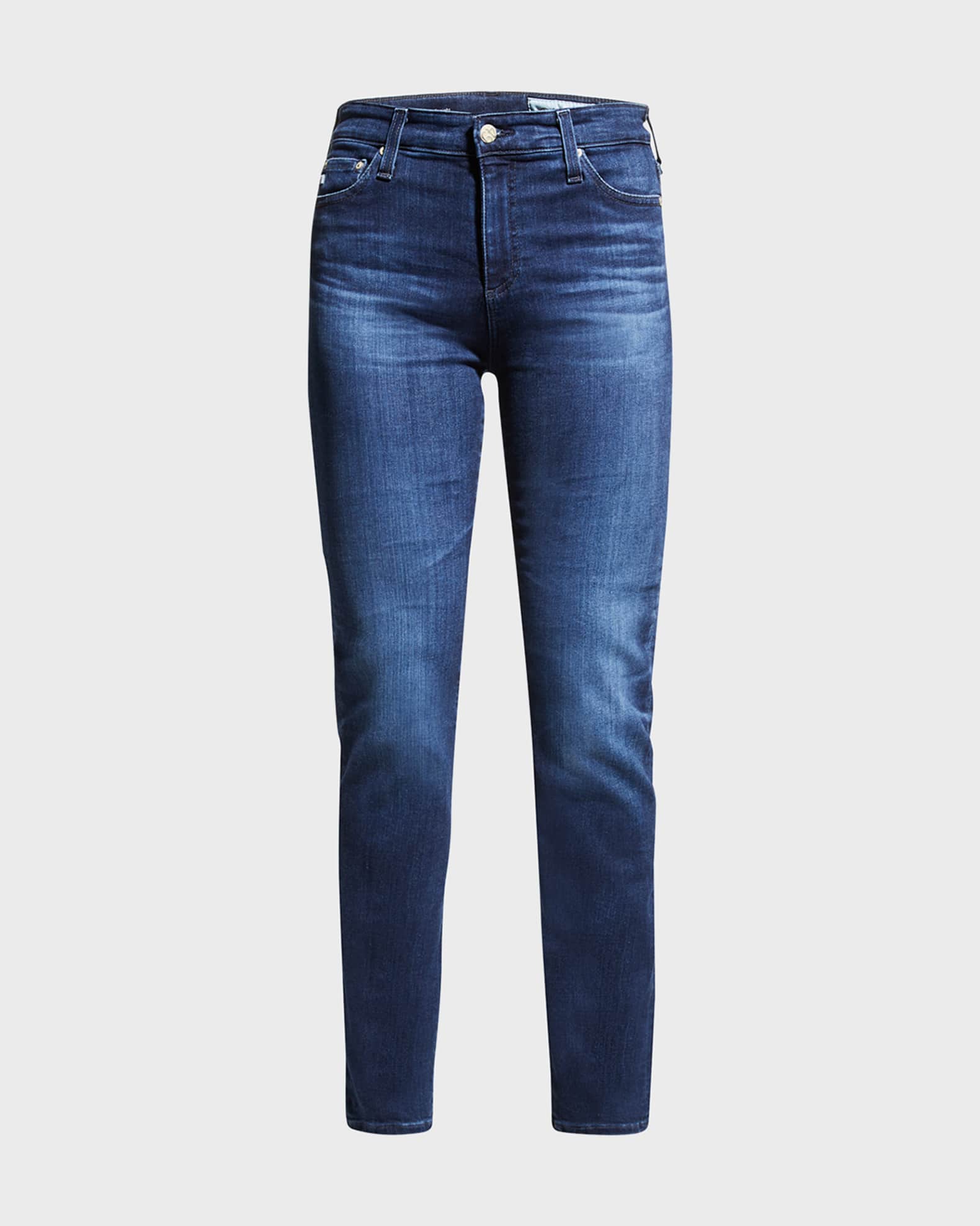 Mari High-Rise Slim Straight Jeans 0