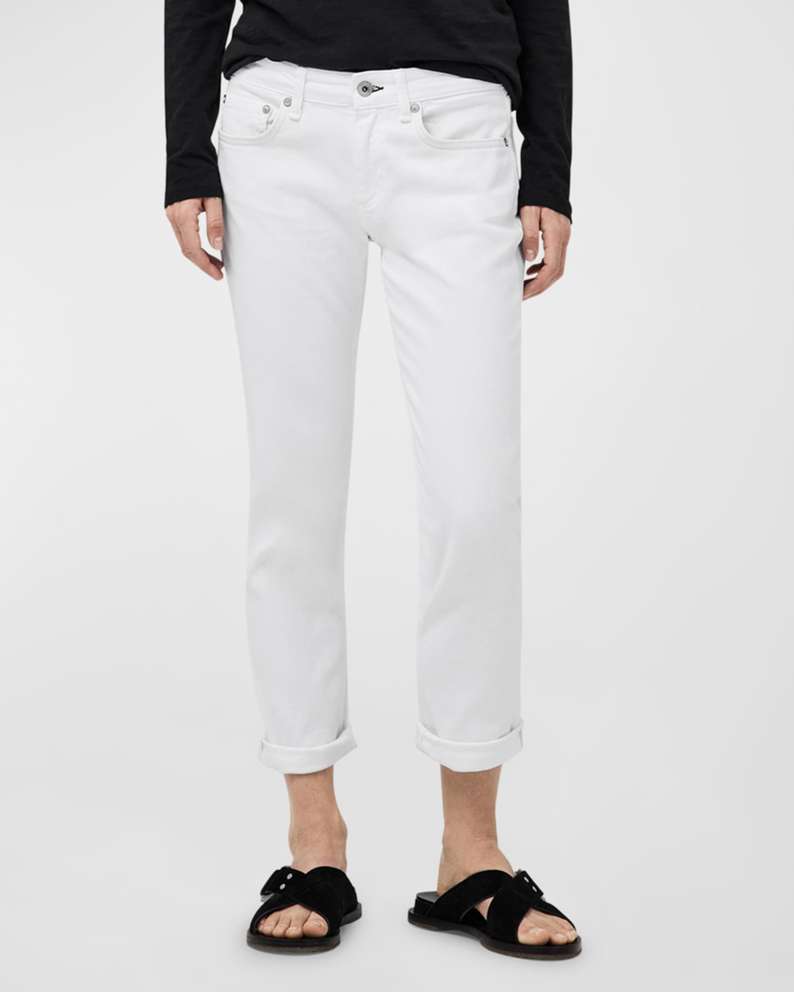 Dre Low-Rise Slim Boyfriend Jeans 0