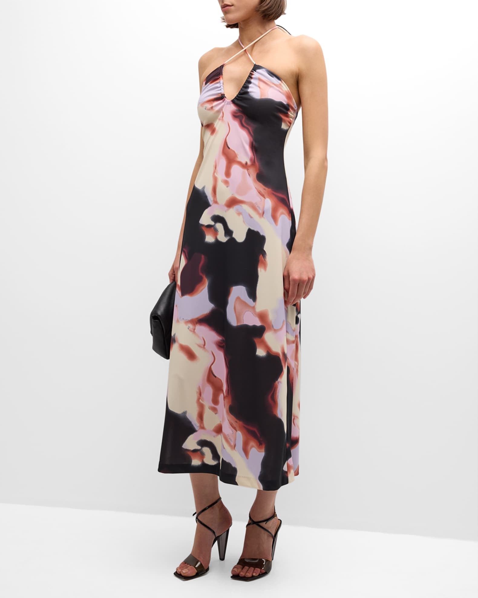 Tanya Taylor Kasia Dress Black Orchid Wash Multi 10 S24D847339