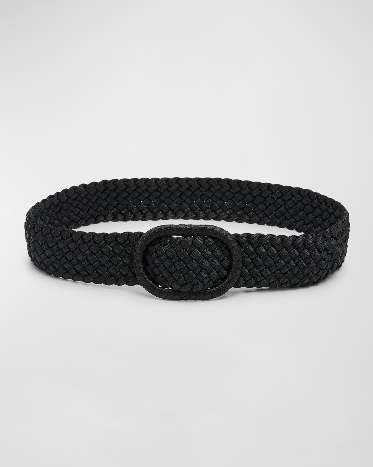 Toteme Wide Braided Nylon & Leather Belt | Neiman Marcus