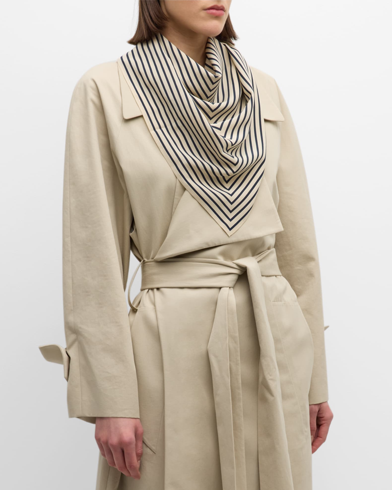 Toteme Signature Monogram Cotton-Silk Blanket Scarf | Neiman