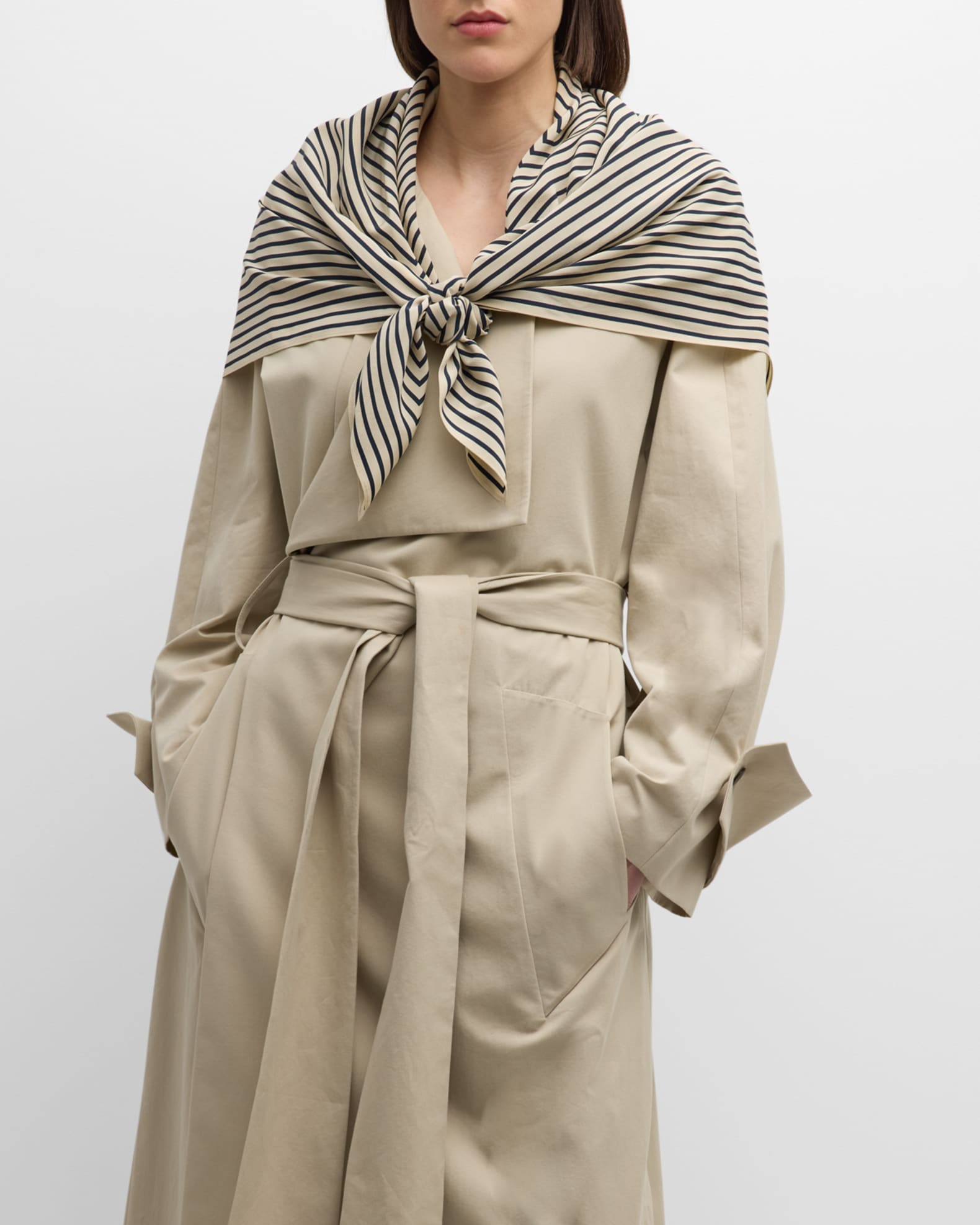 Toteme Signature Monogram Cotton-Silk Blanket Scarf | Neiman