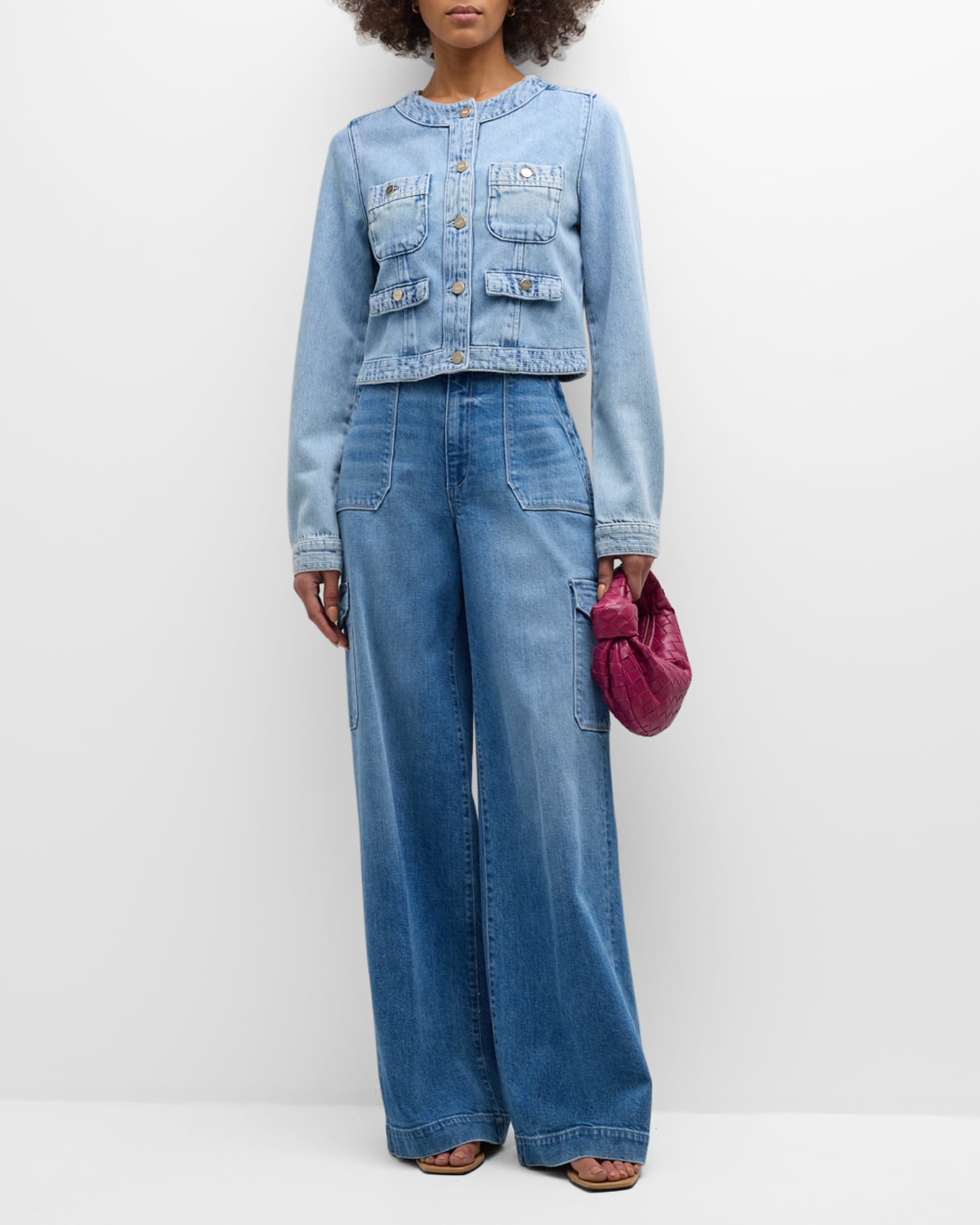 （本日のみ値下げします！！)digne collarless jacket PAIGE Kiya Collarless Denim Jacket | Neiman Marcus