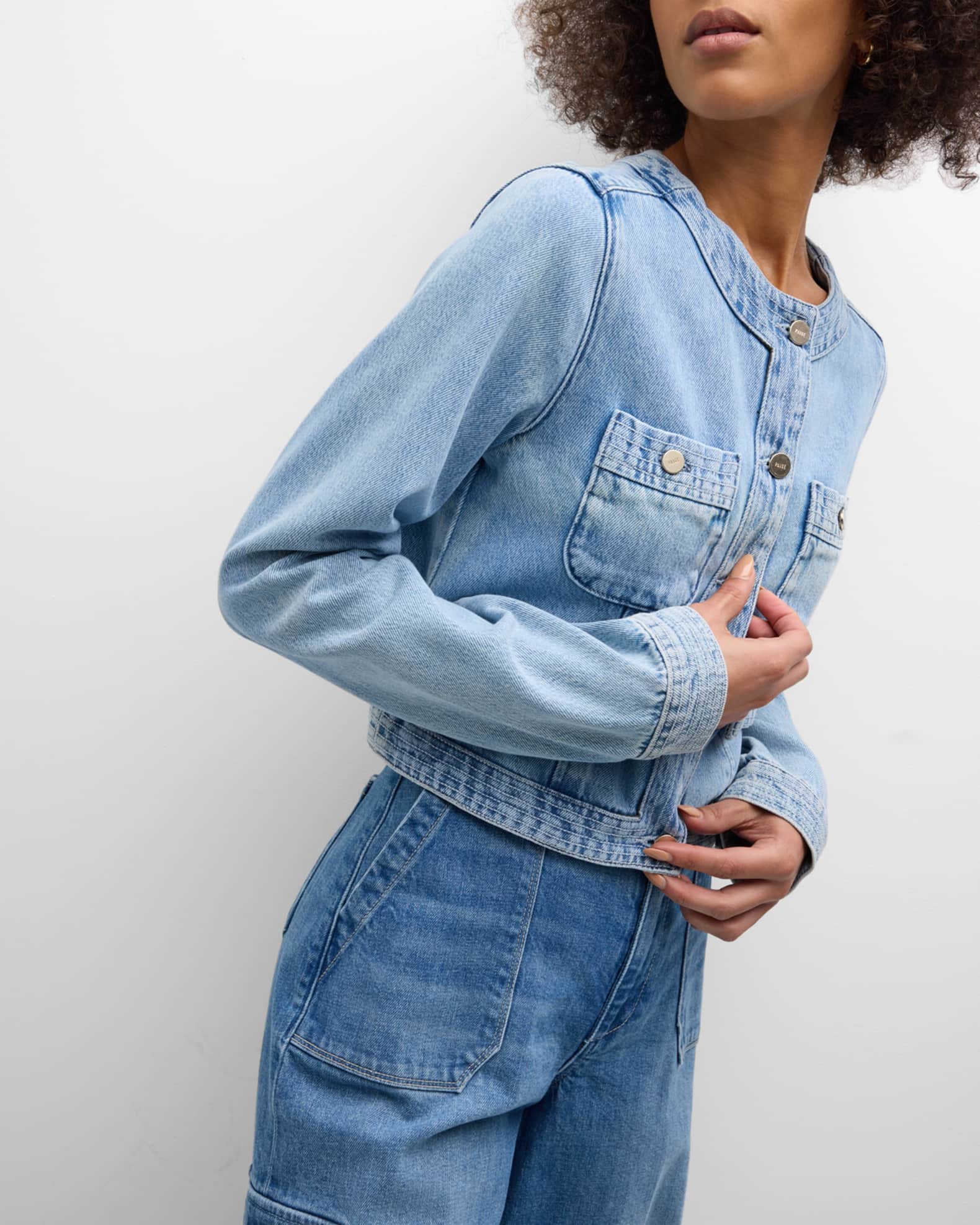 ★MATIN KIM ★COLLARLESS DAMAGE DENIM JACKET MK2511DJ001MBB_1_39784f0b-b4e0