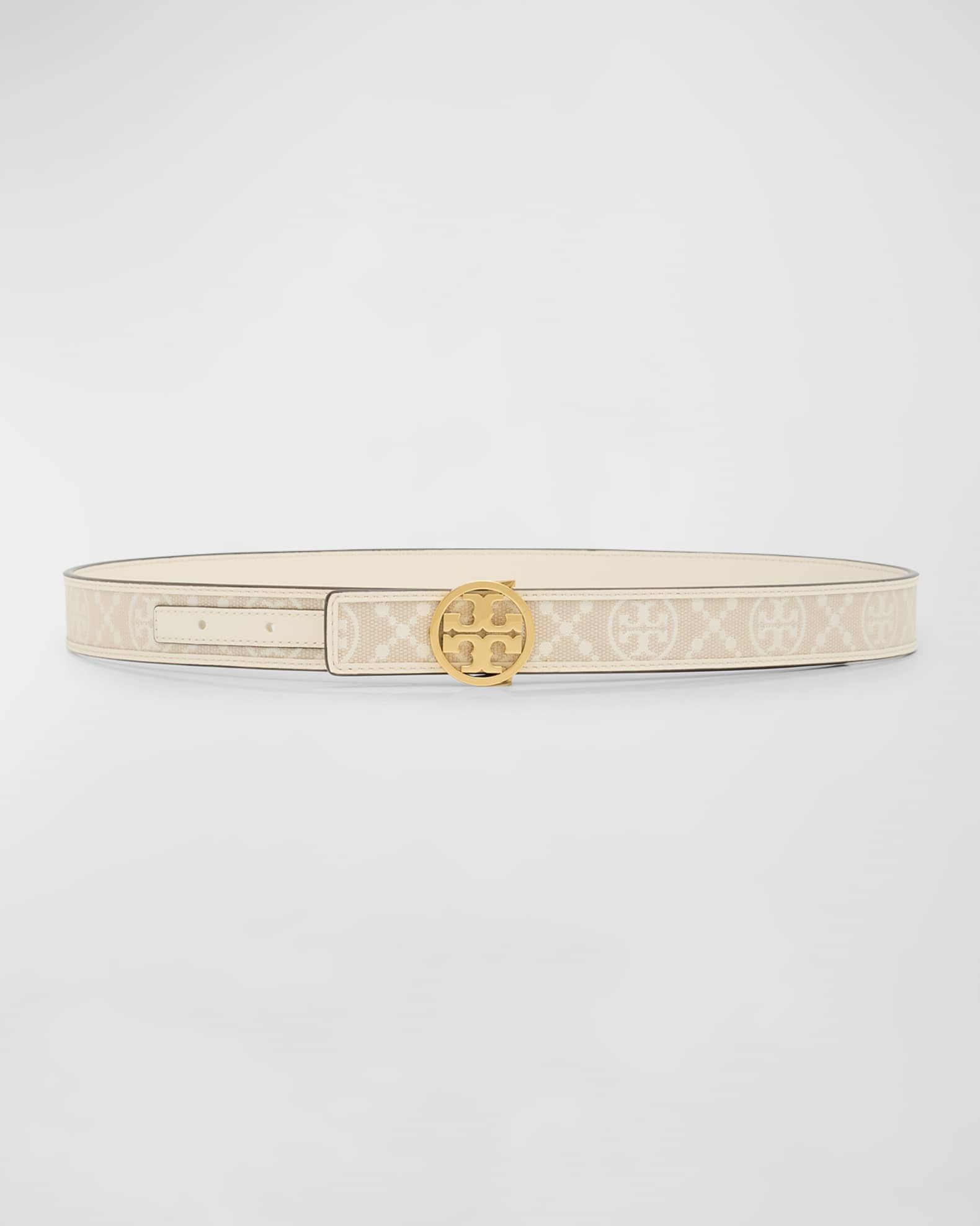 Tory Burch Miller T-Monogram Mixed-Media Belt