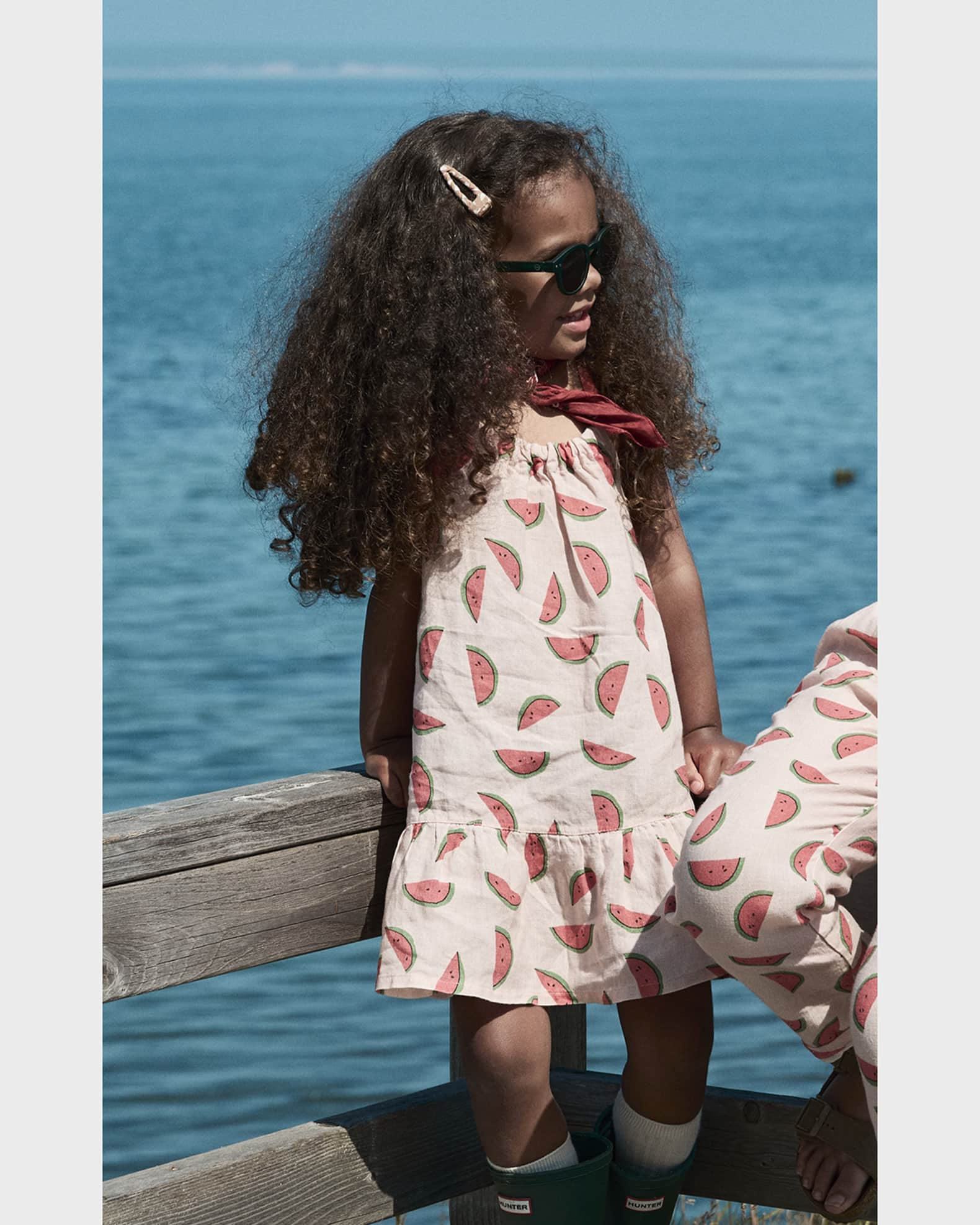 Mon Coeur Girl s Watermelon Print Sleeveless Linen Dress Size 2 8 Neiman Marcus