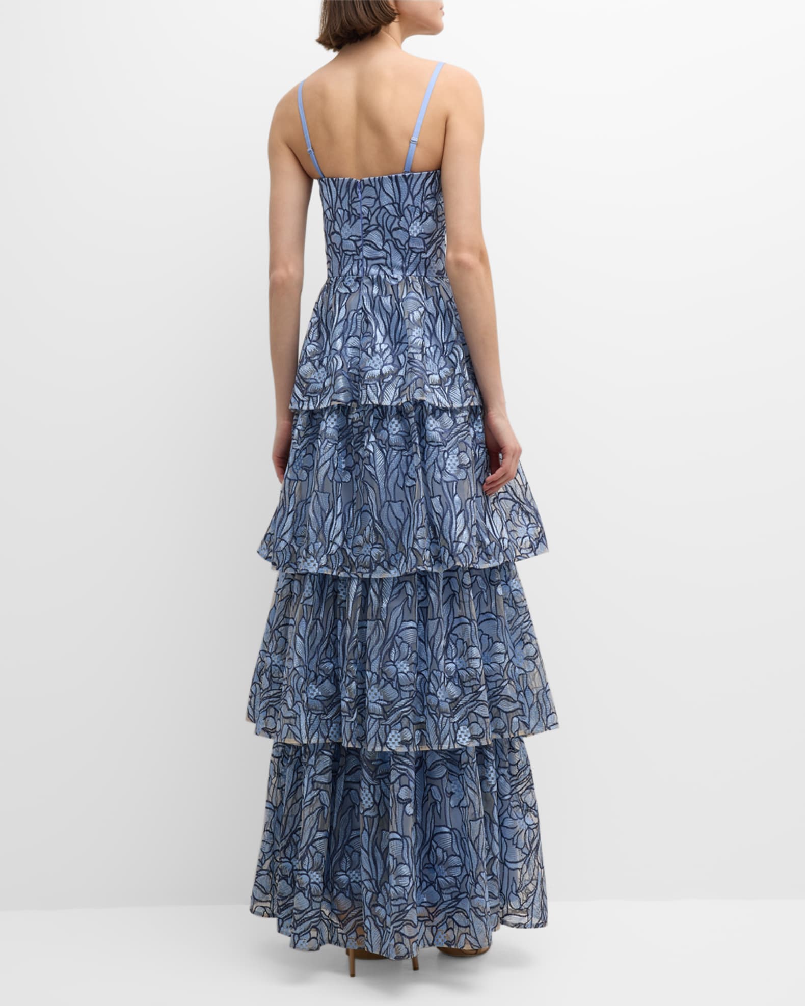 Dress the Population Black Label Aubriella Ruffle Tiered Floral ...