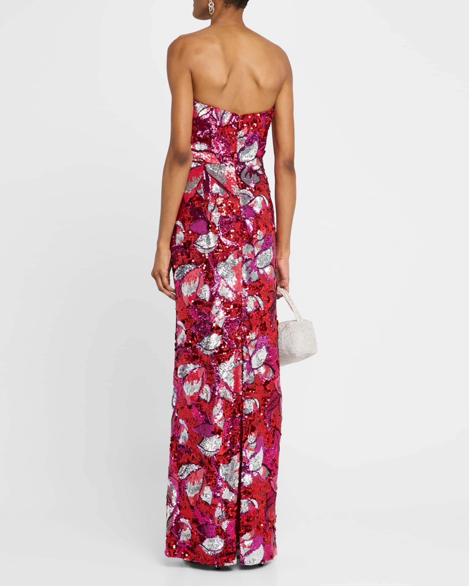 HELSI Serena Strapless Floral Sequin Column Gown Neiman Marcus